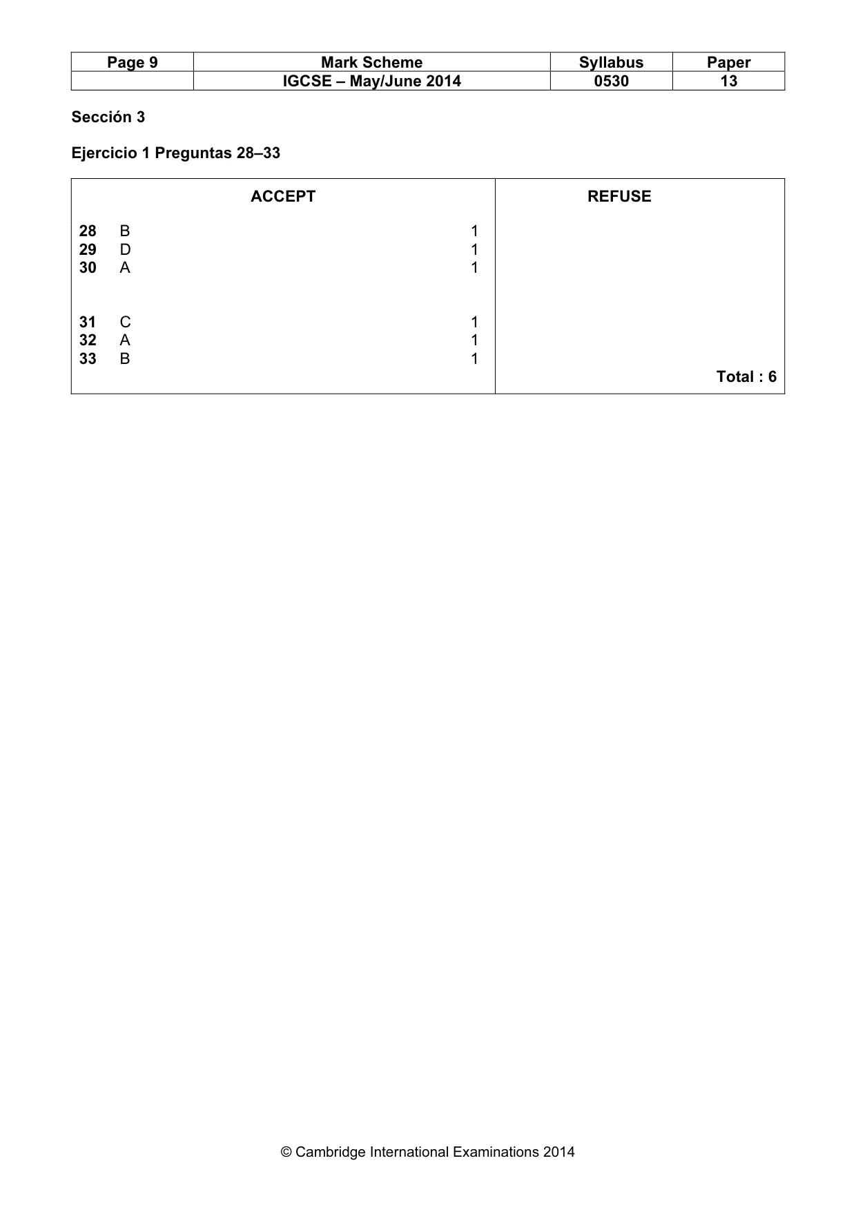 Mark scheme, page 9 of 12