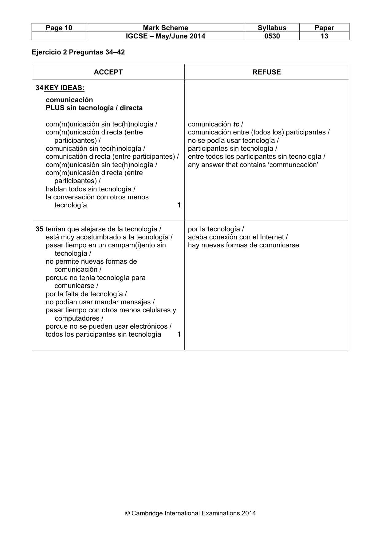 Mark scheme, page 10 of 12