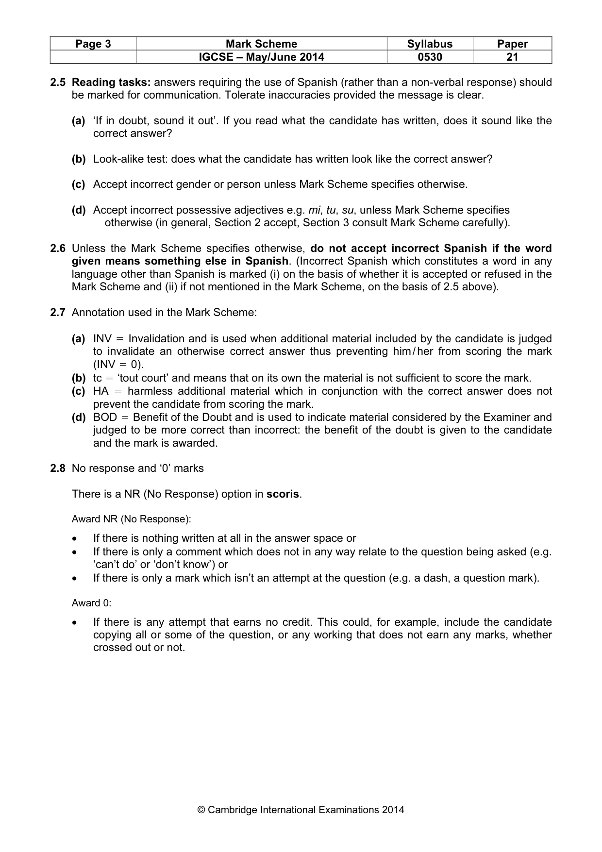 Mark scheme, page 3 of 14