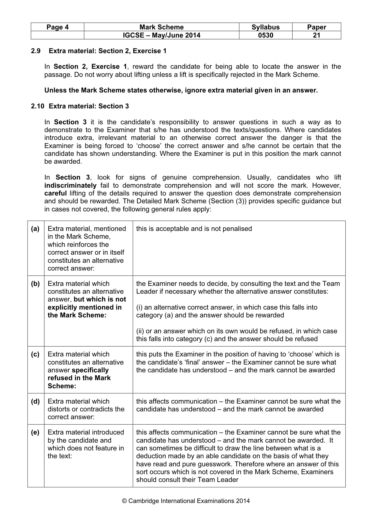Mark scheme, page 4 of 14