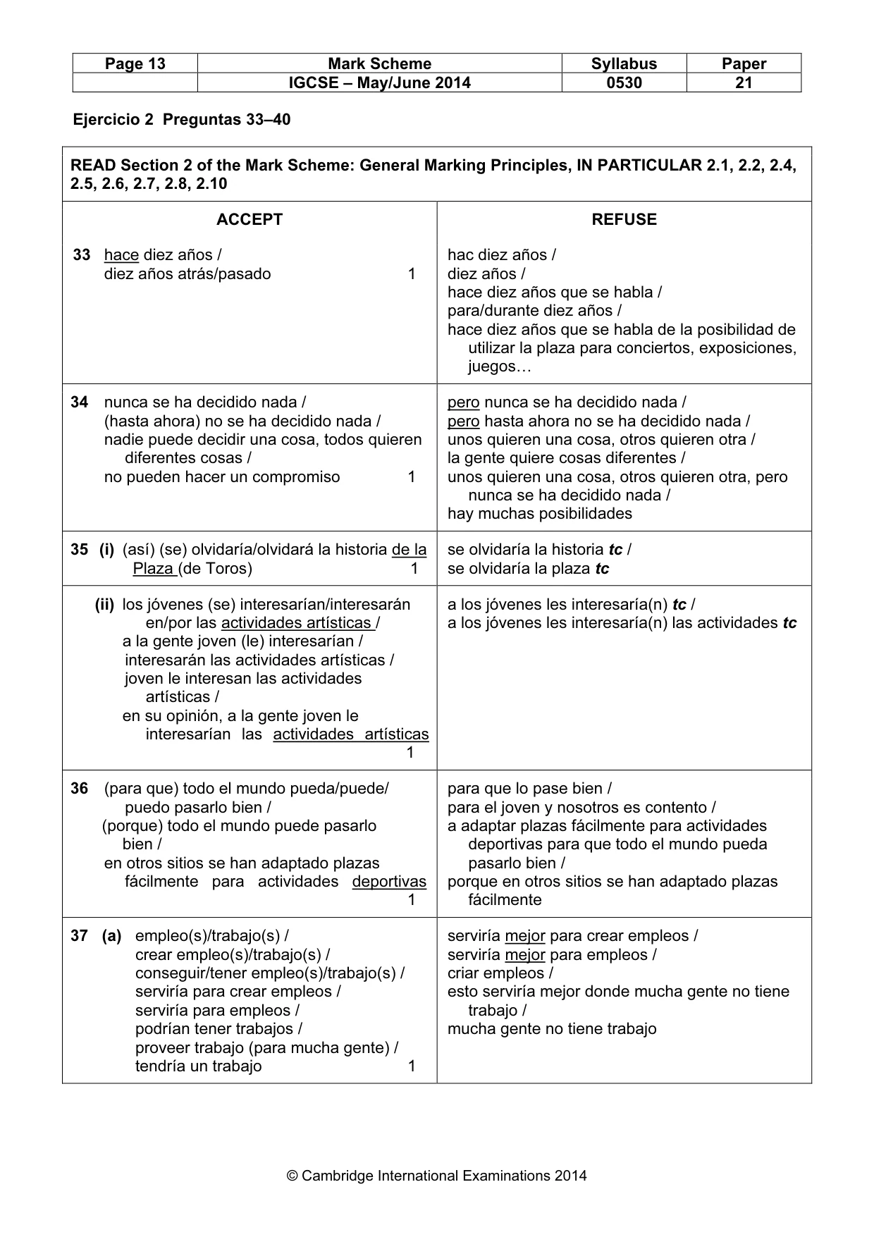 Mark scheme, page 13 of 14