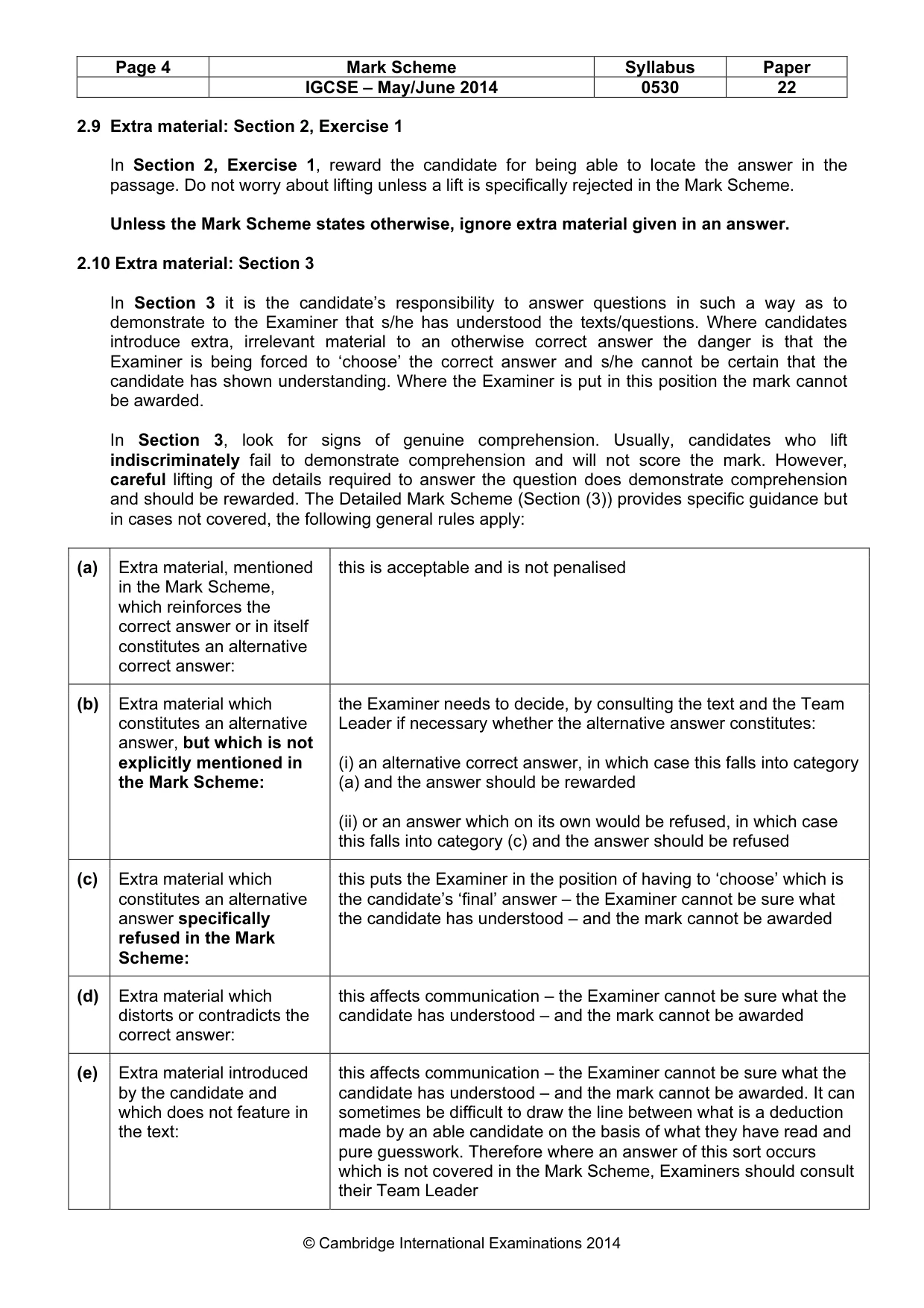 Mark scheme, page 4 of 14
