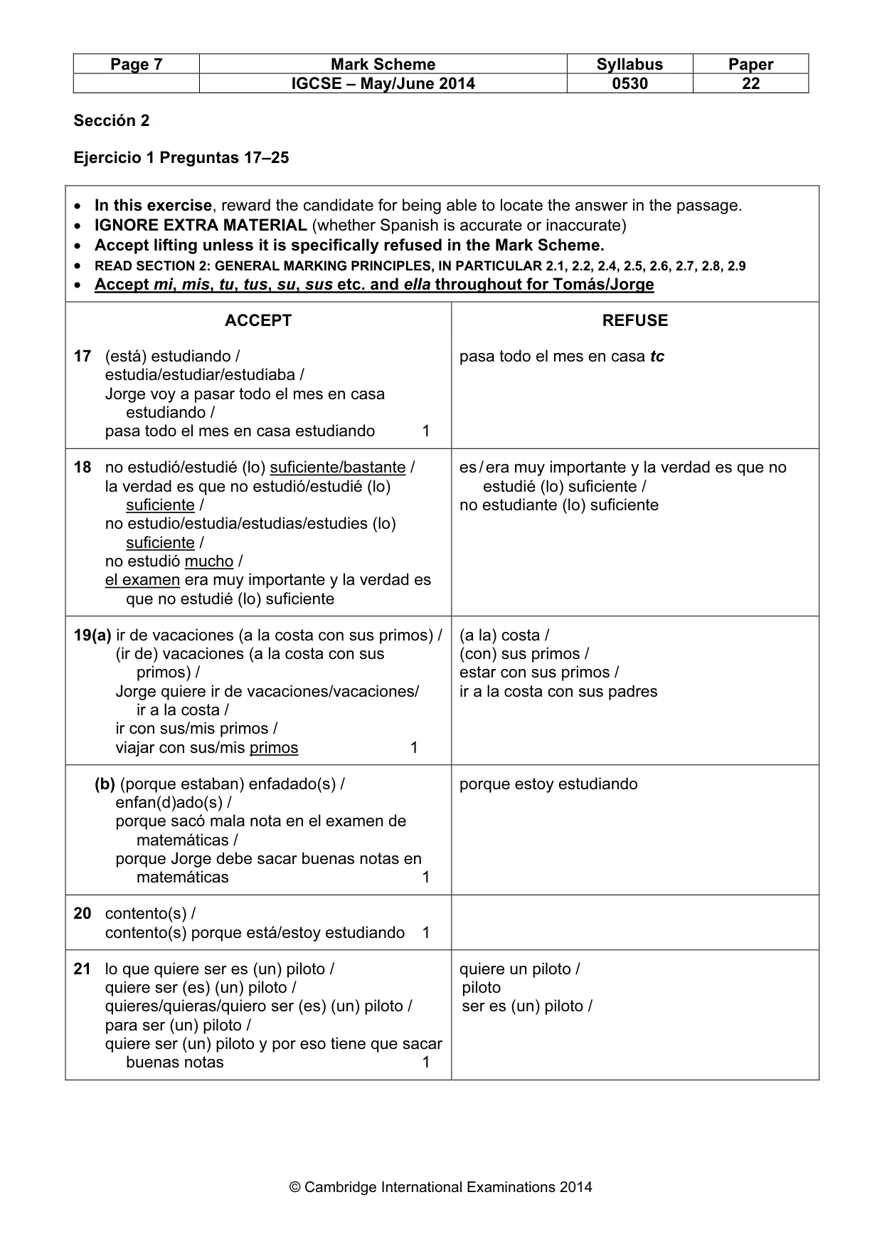 Mark scheme, page 7 of 14