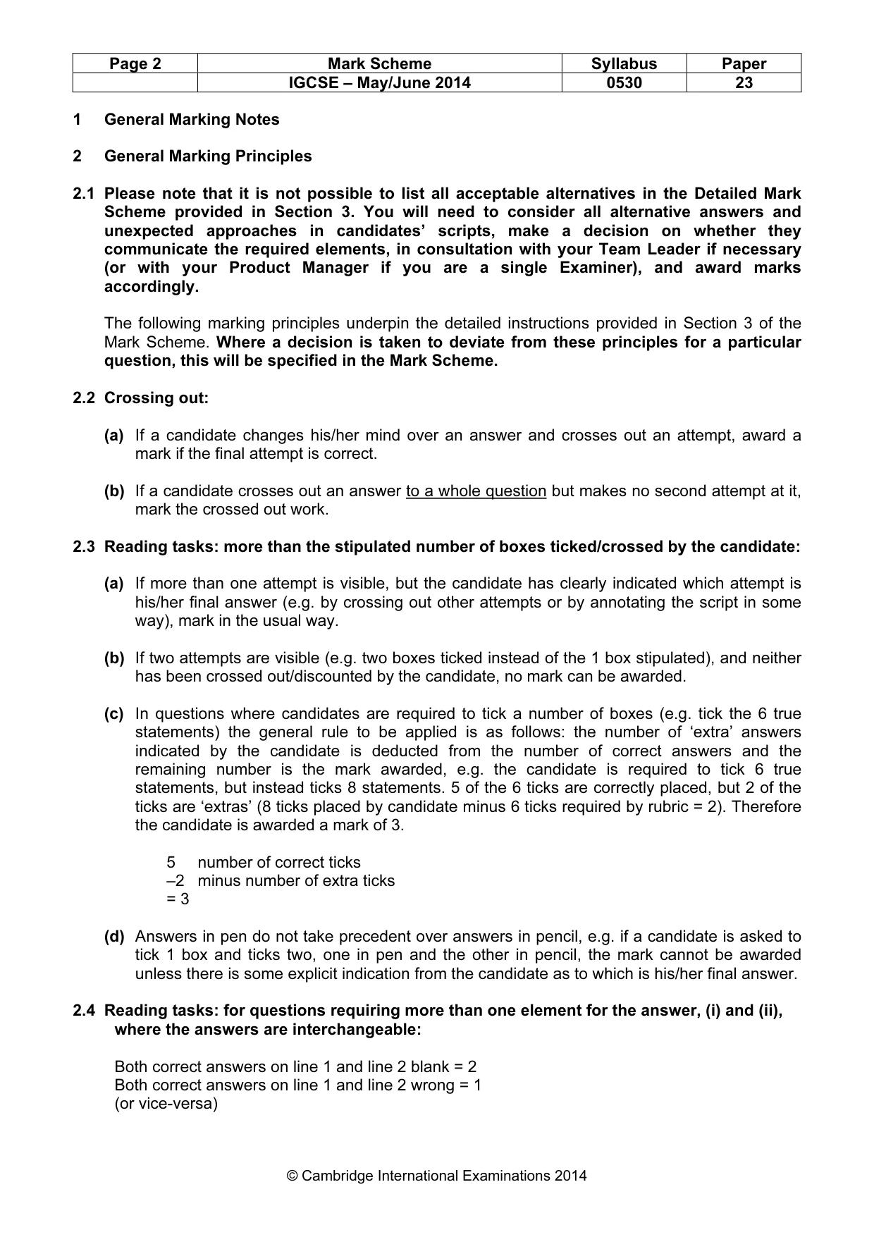 Mark scheme, page 2 of 14