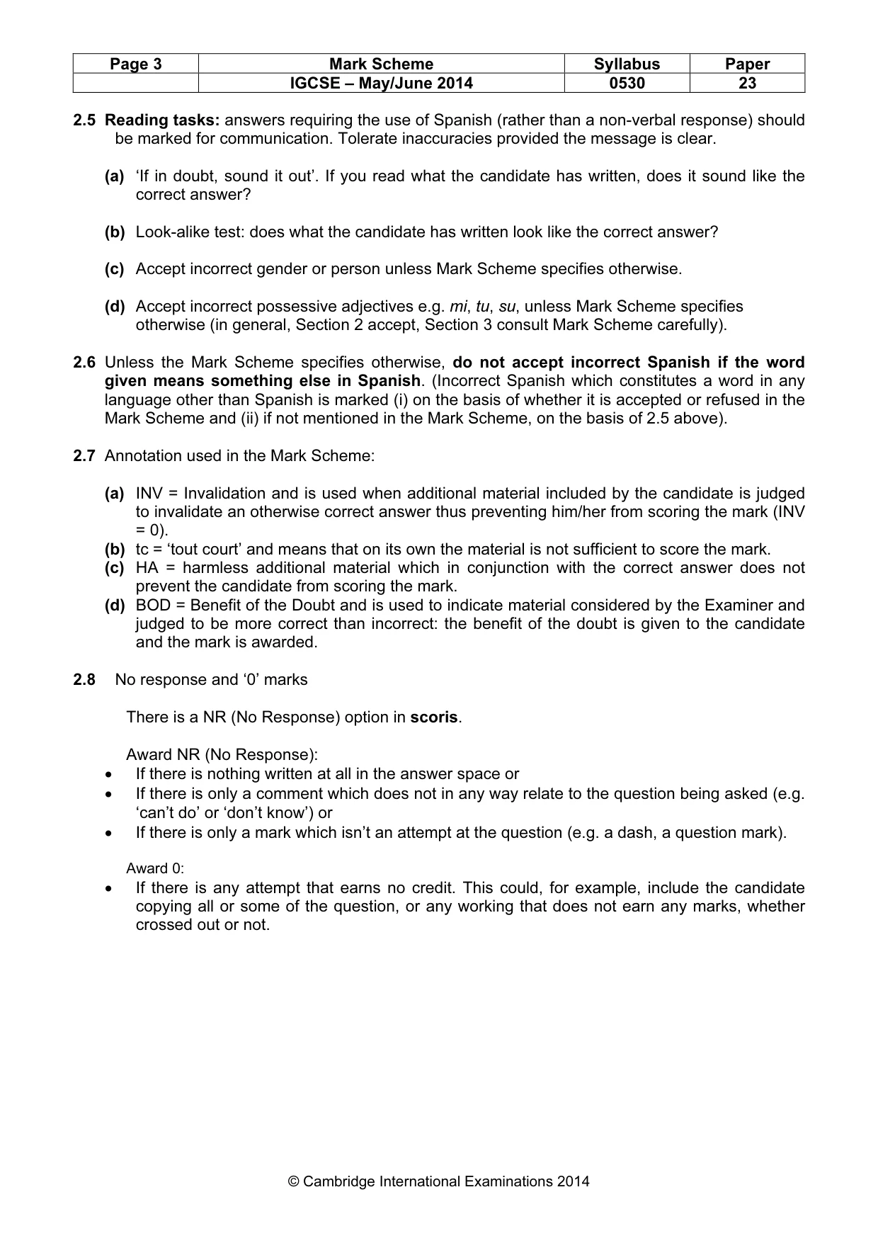 Mark scheme, page 3 of 14