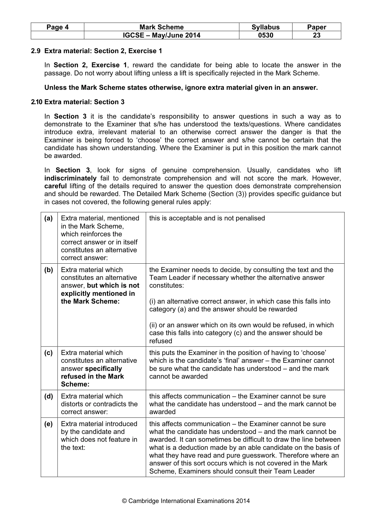 Mark scheme, page 4 of 14
