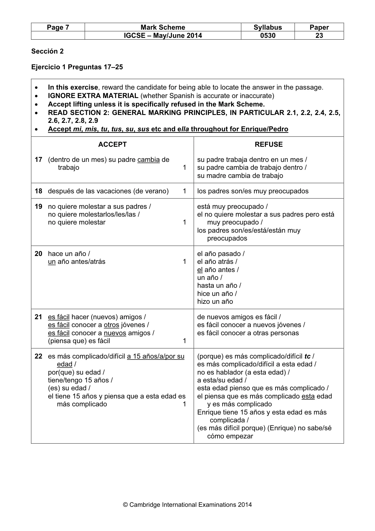 Mark scheme, page 7 of 14