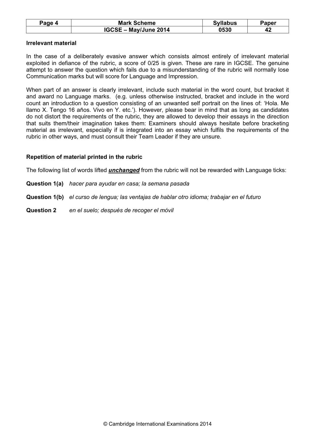 Mark scheme, page 4 of 20