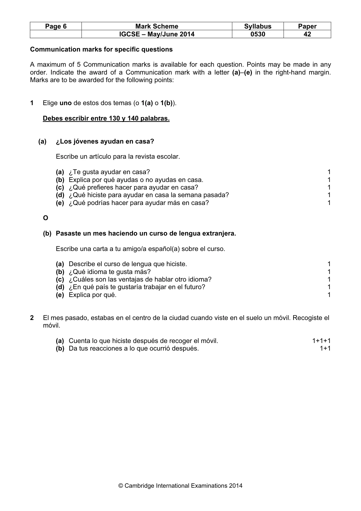 Mark scheme, page 6 of 20