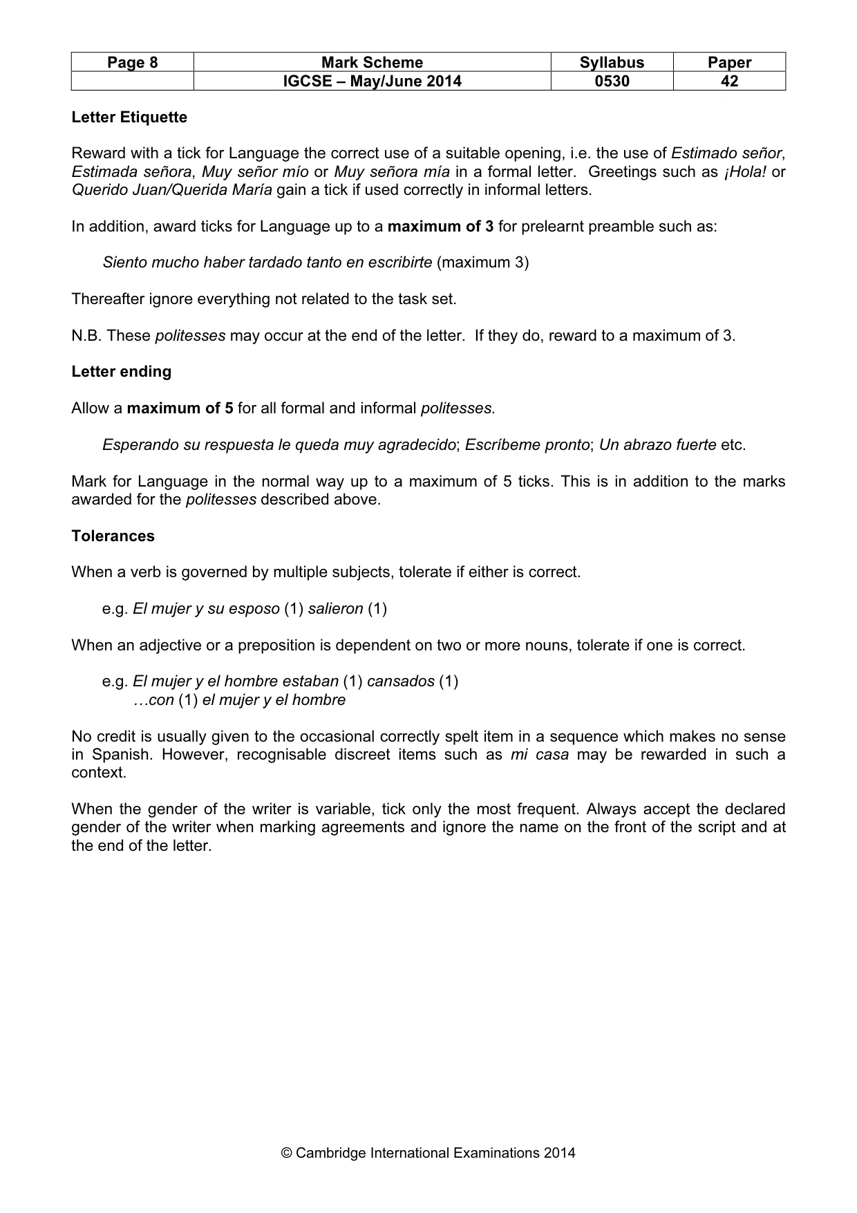 Mark scheme, page 8 of 20
