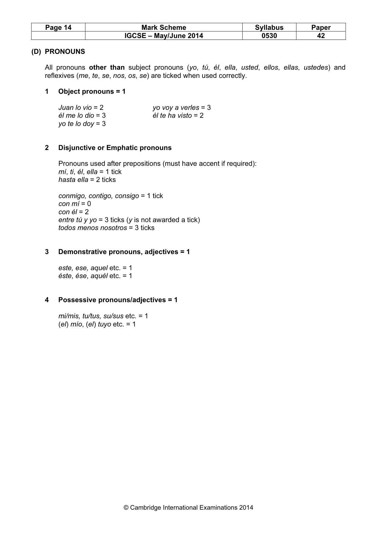 Mark scheme, page 14 of 20