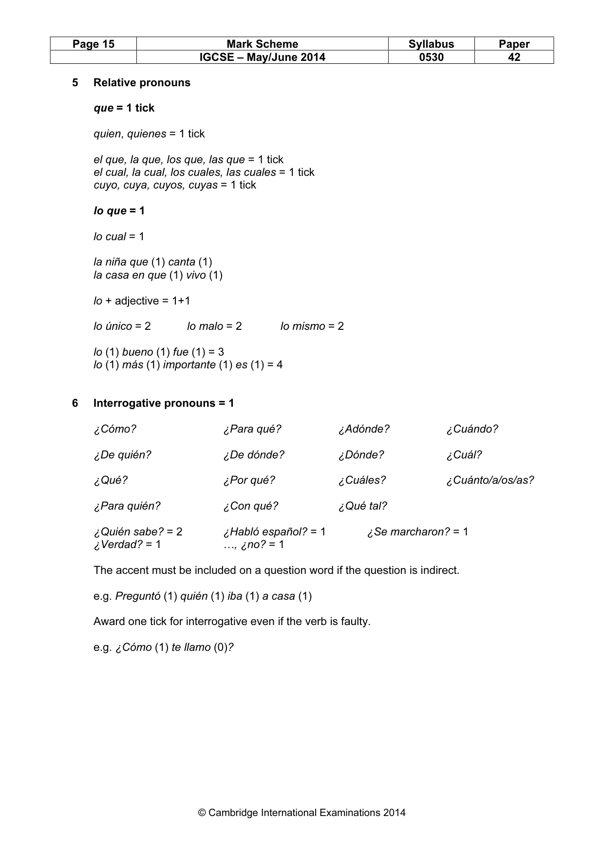 Mark scheme, page 15 of 20
