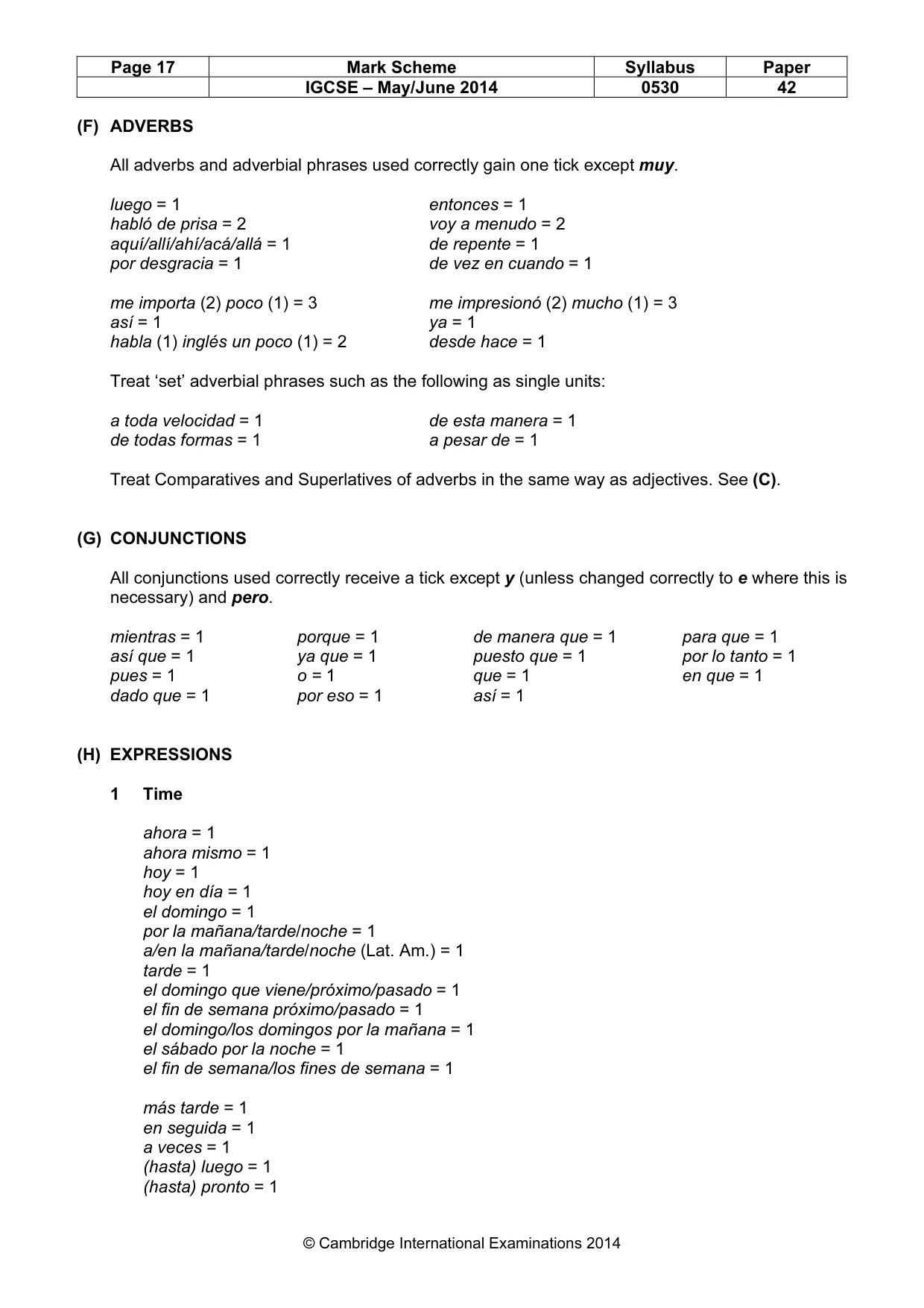 Mark scheme, page 17 of 20