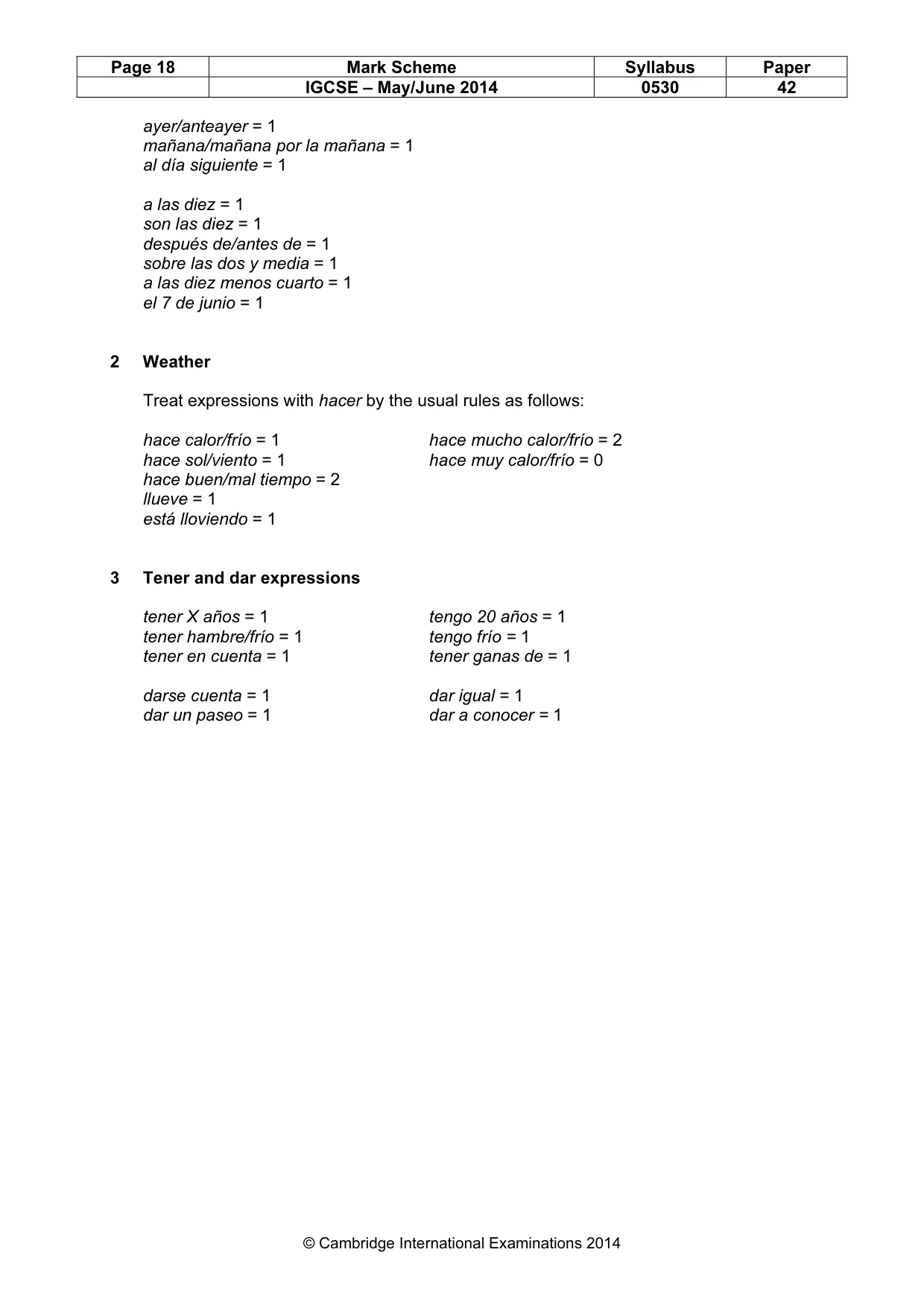 Mark scheme, page 18 of 20