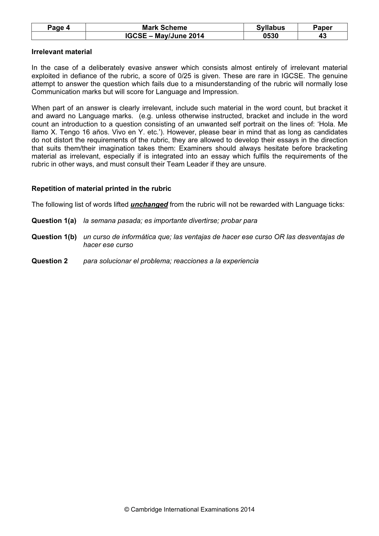 Mark scheme, page 4 of 20