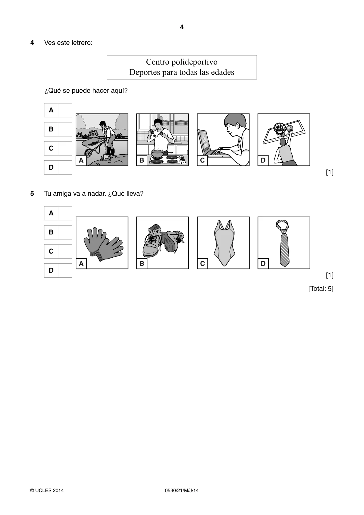 Cambridge IGCSE Spanish - Foreign Language 0530 2014 May/June Paper 2 · Variant 1 question paper, page 4 of 20