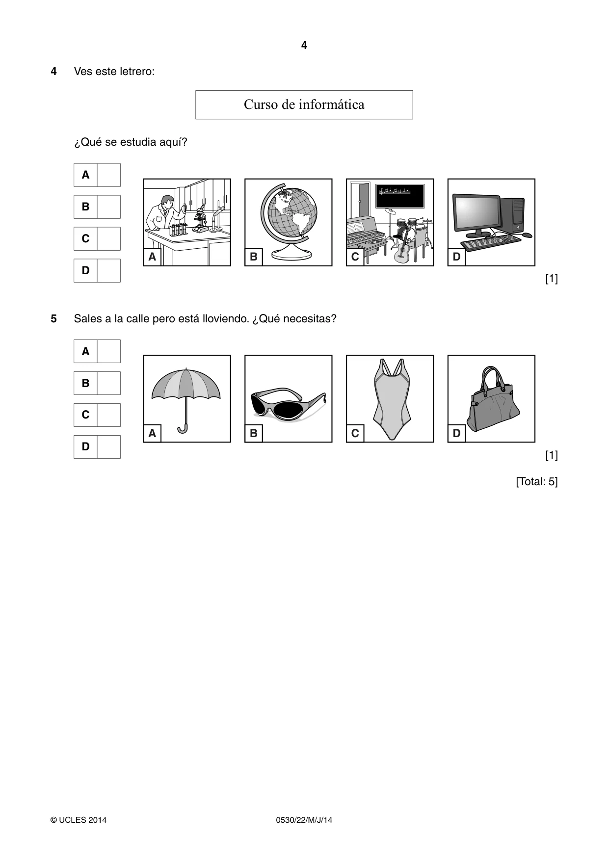 Cambridge IGCSE Spanish - Foreign Language 0530 2014 May/June Paper 2 · Variant 2 question paper, page 4 of 20