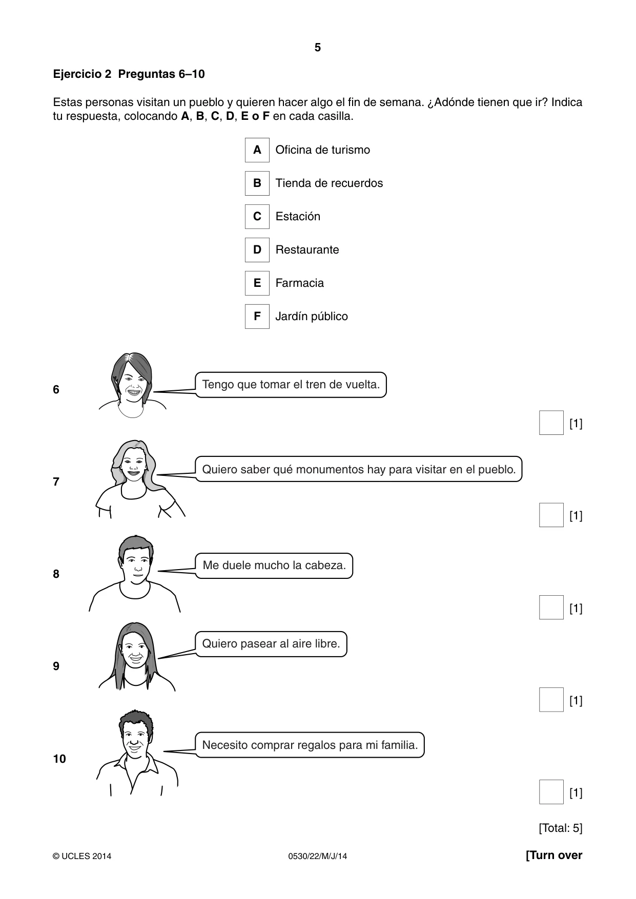 Cambridge IGCSE Spanish - Foreign Language 0530 2014 May/June Paper 2 · Variant 2 question paper, page 5 of 20