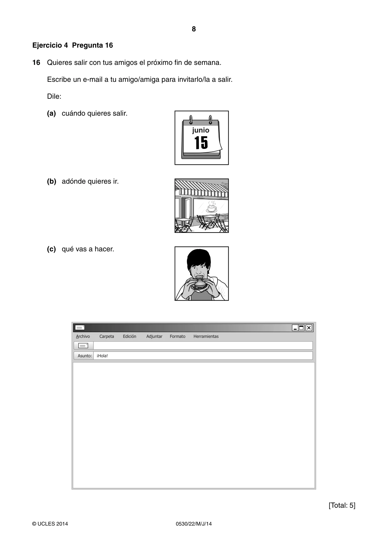 Cambridge IGCSE Spanish - Foreign Language 0530 2014 May/June Paper 2 · Variant 2 question paper, page 8 of 20