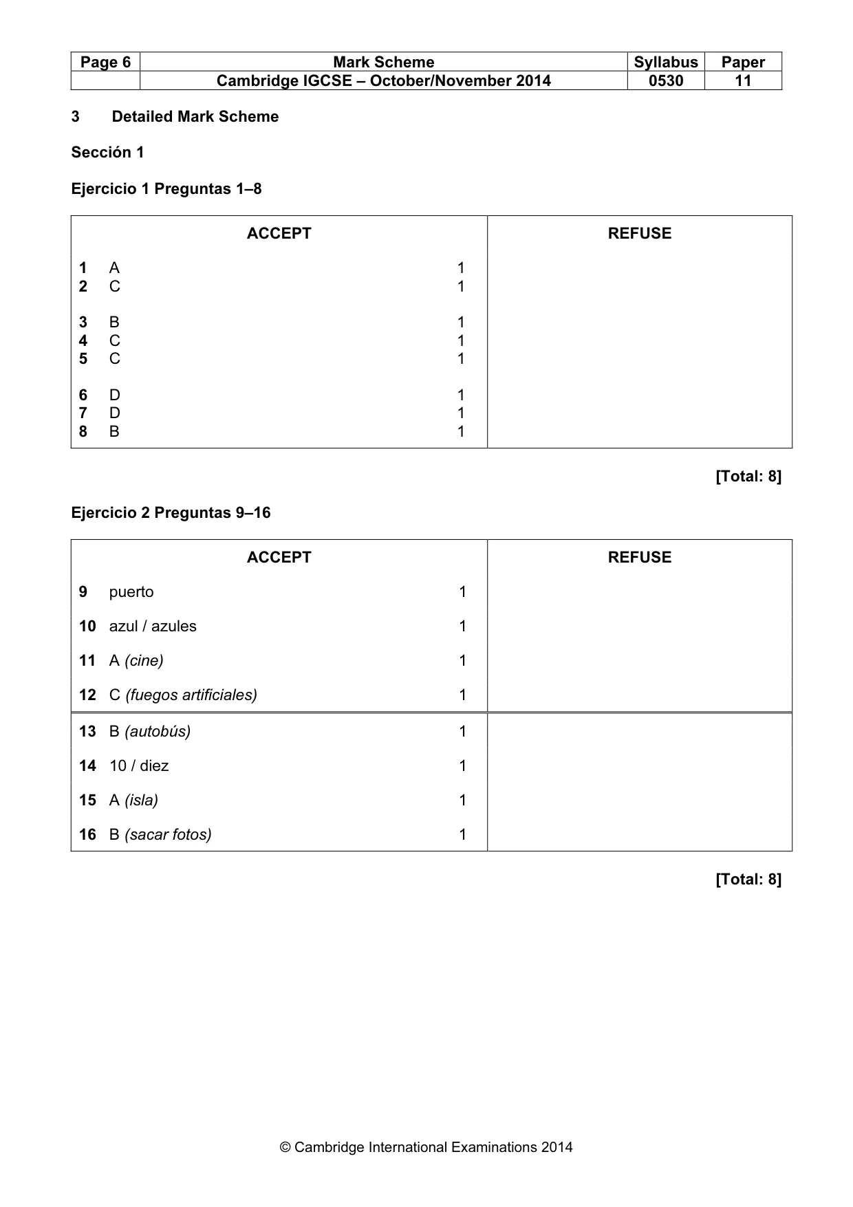 Mark scheme, page 6 of 9