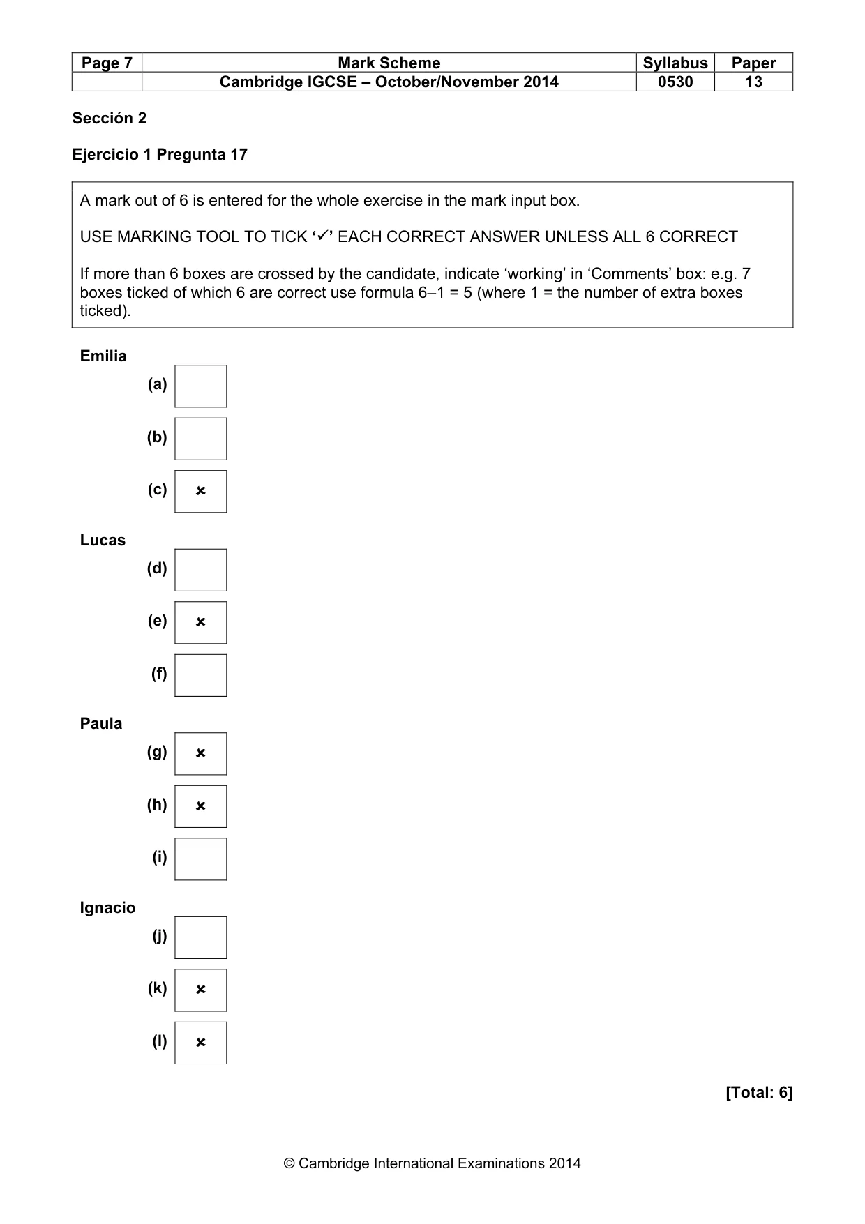 Mark scheme, page 7 of 9