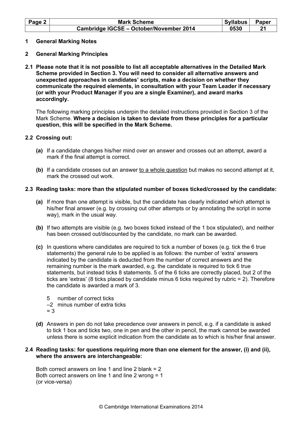 Mark scheme, page 2 of 13