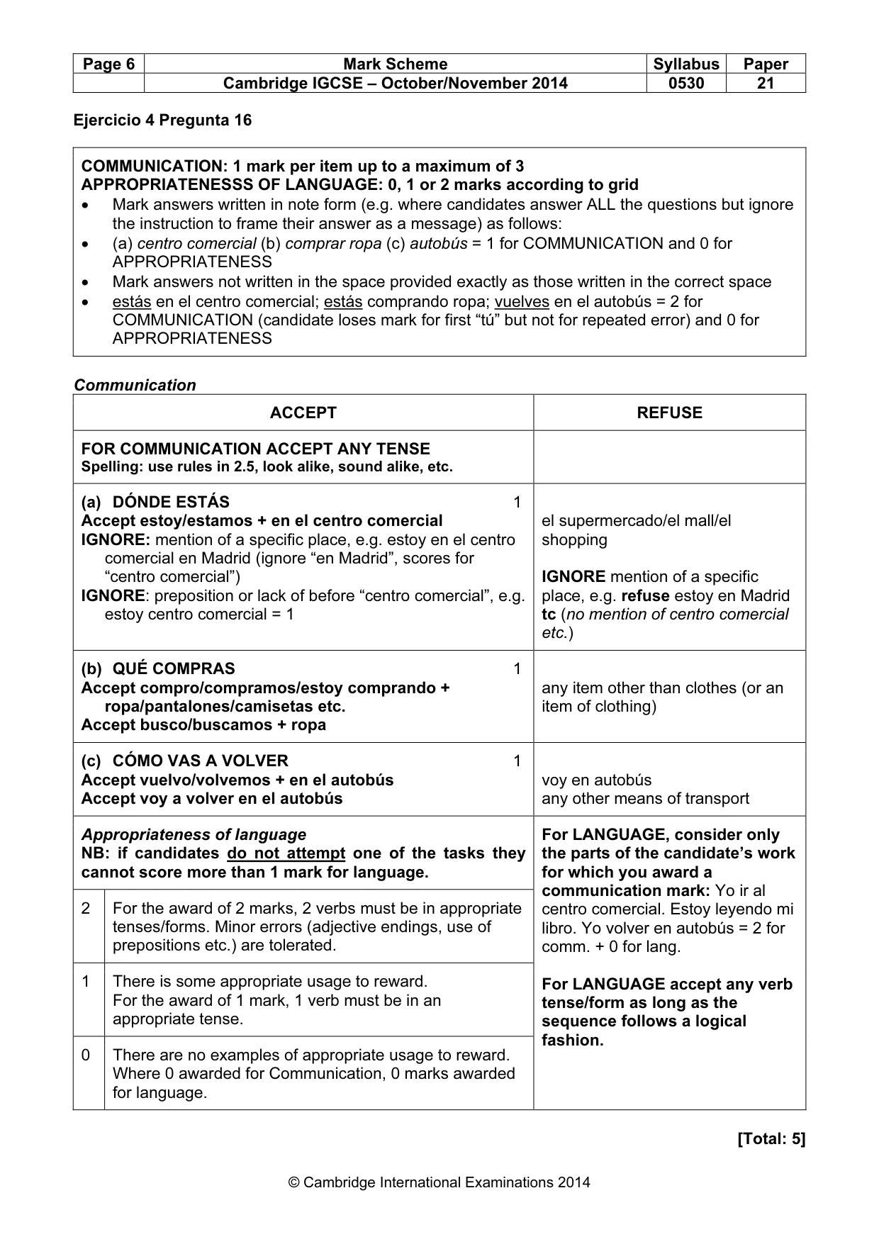 Mark scheme, page 6 of 13