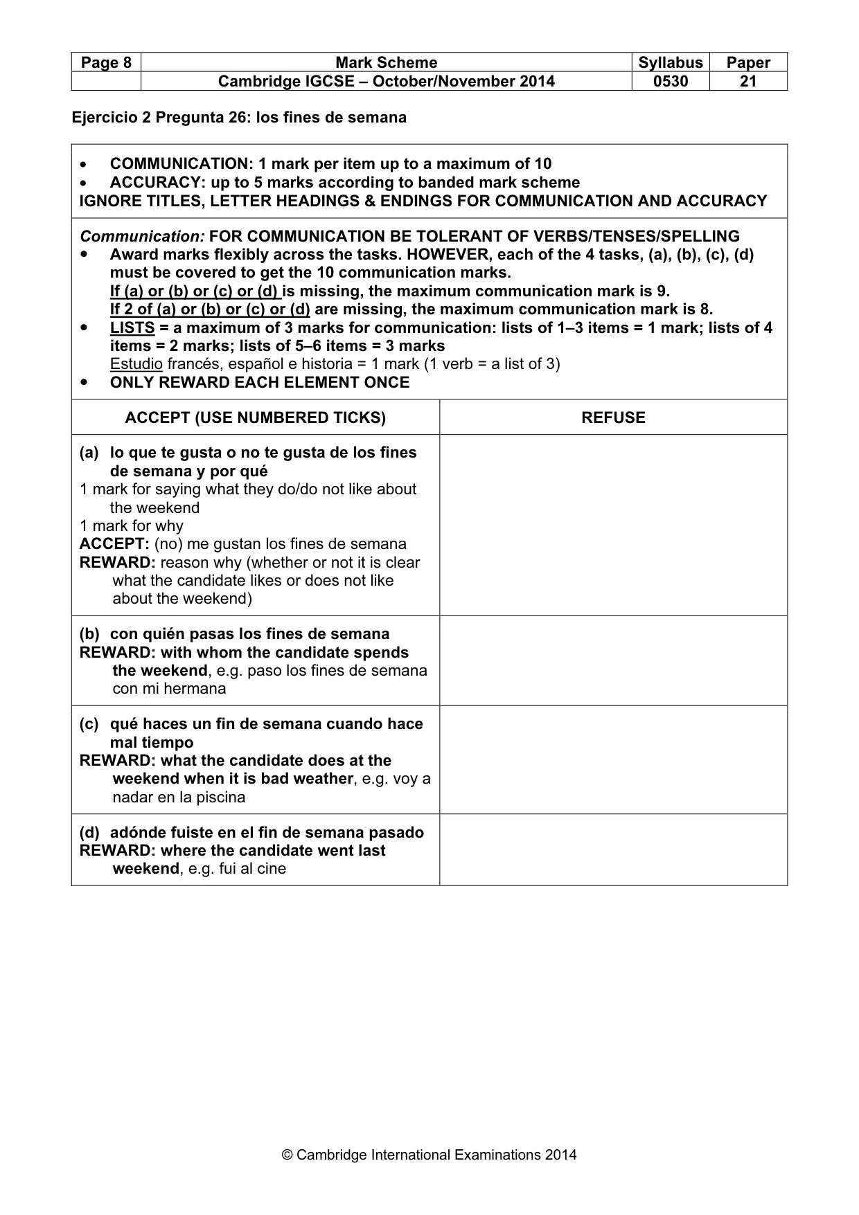 Mark scheme, page 8 of 13