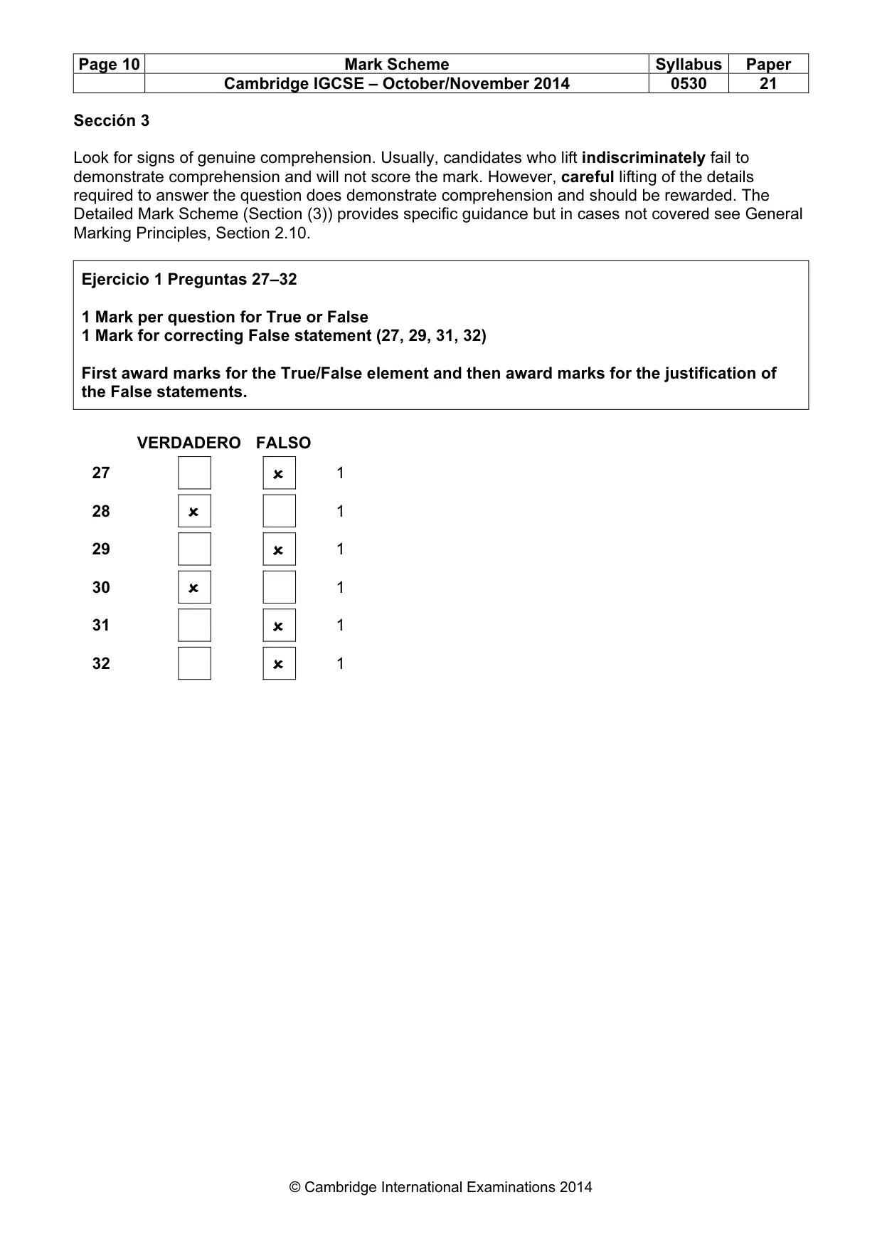 Mark scheme, page 10 of 13