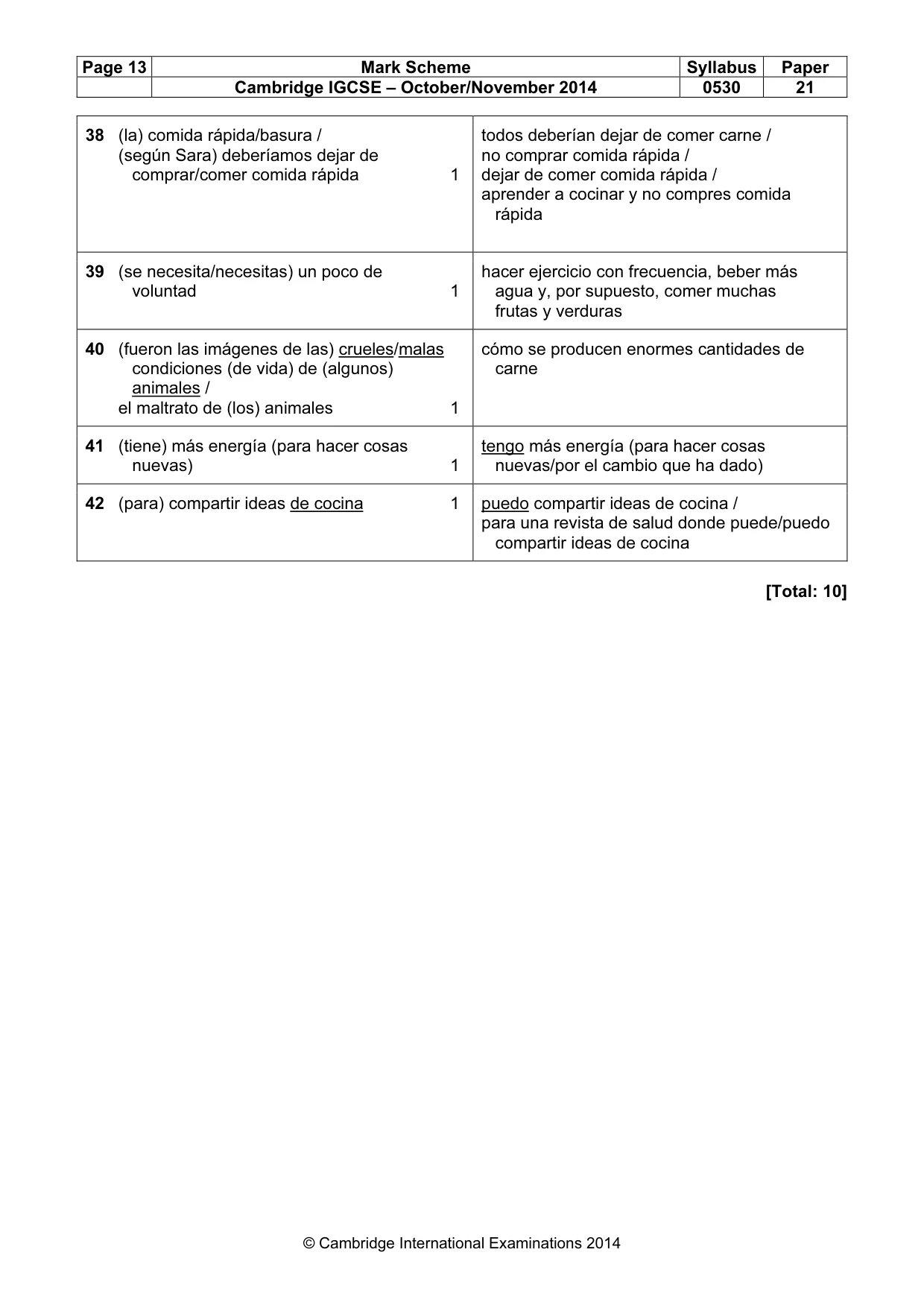 Mark scheme, page 13 of 13