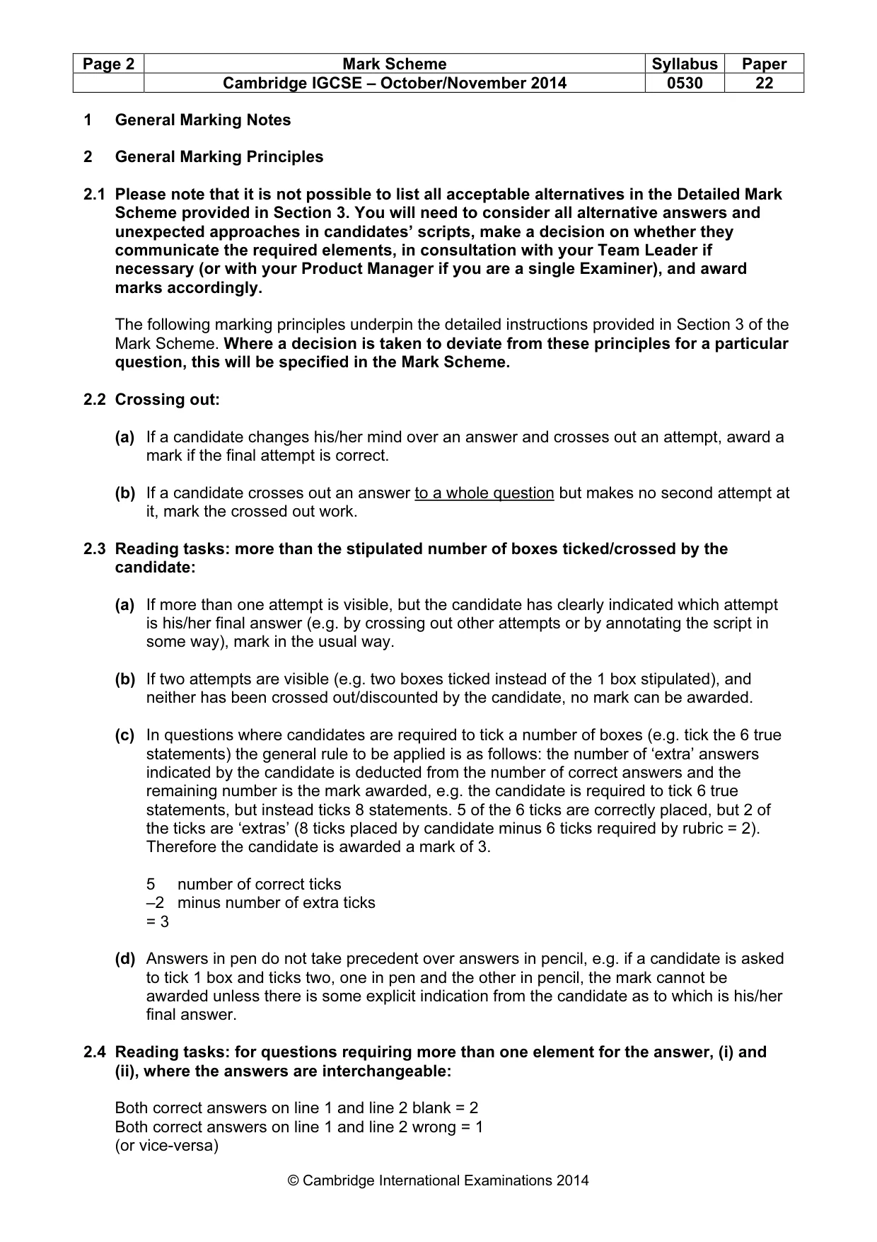 Mark scheme, page 2 of 12