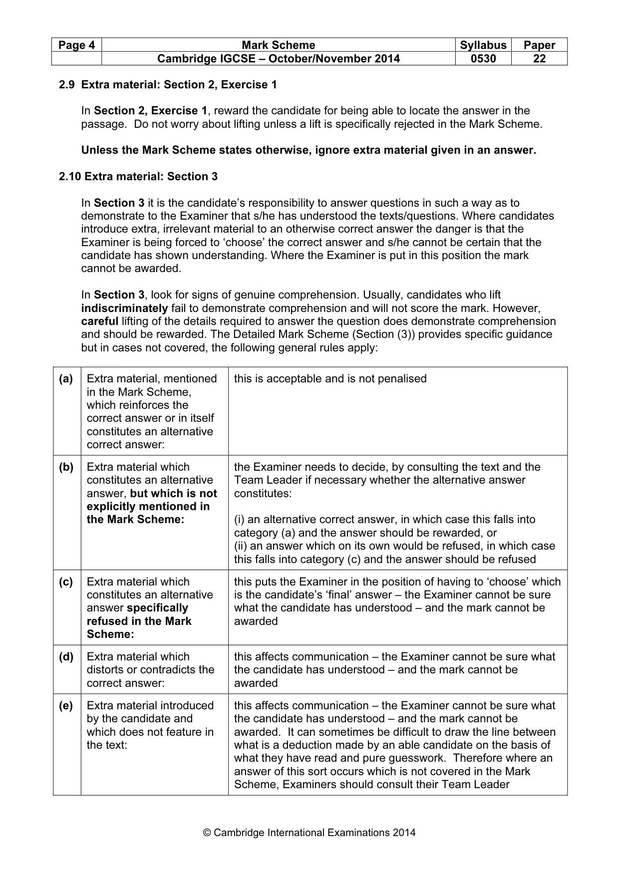 Mark scheme, page 4 of 12