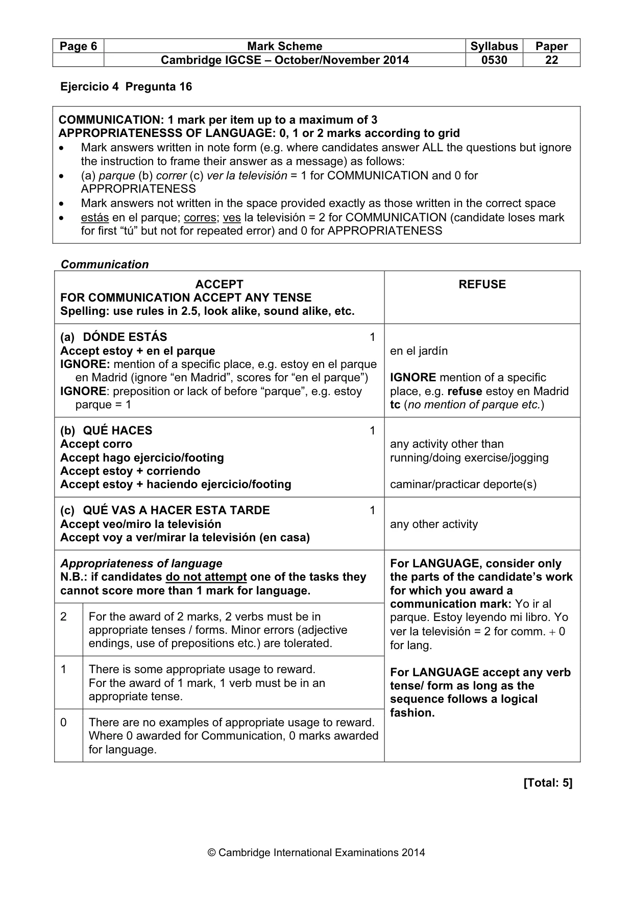 Mark scheme, page 6 of 12