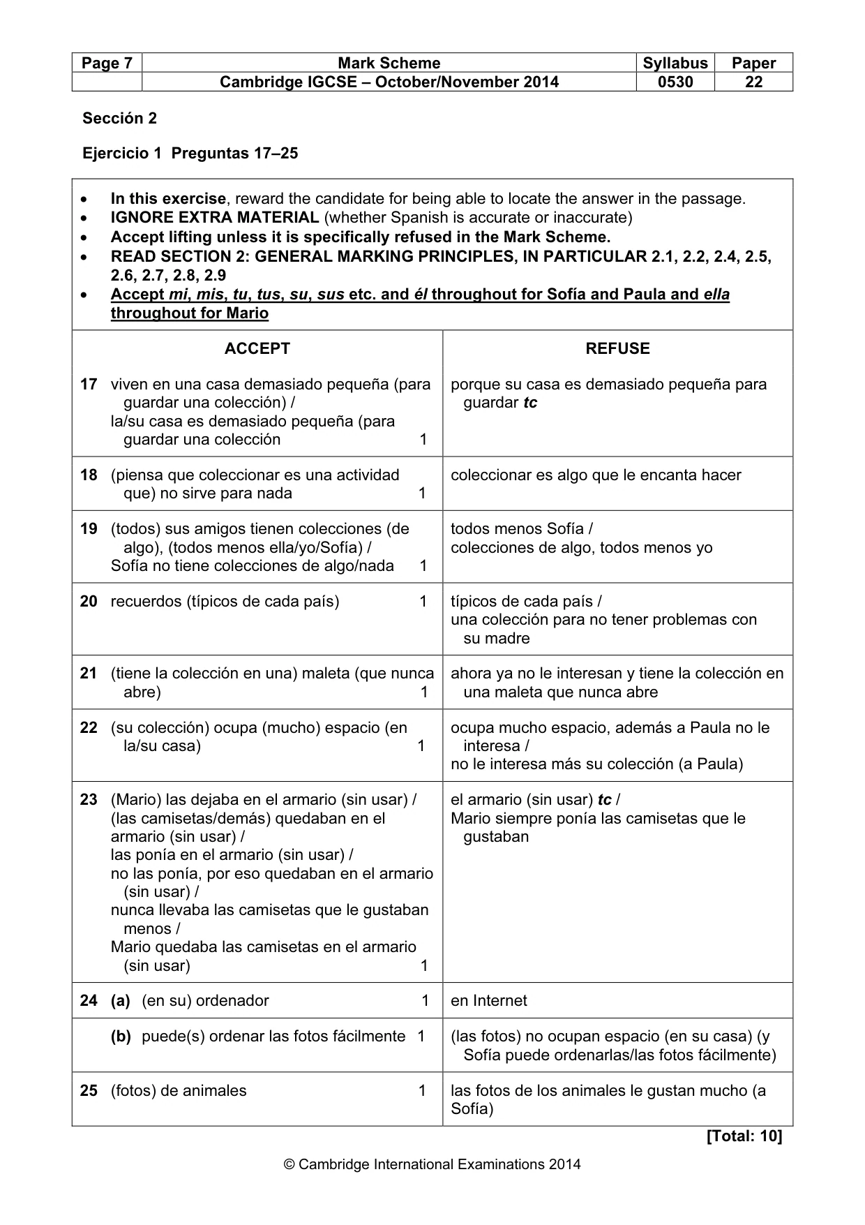 Mark scheme, page 7 of 12