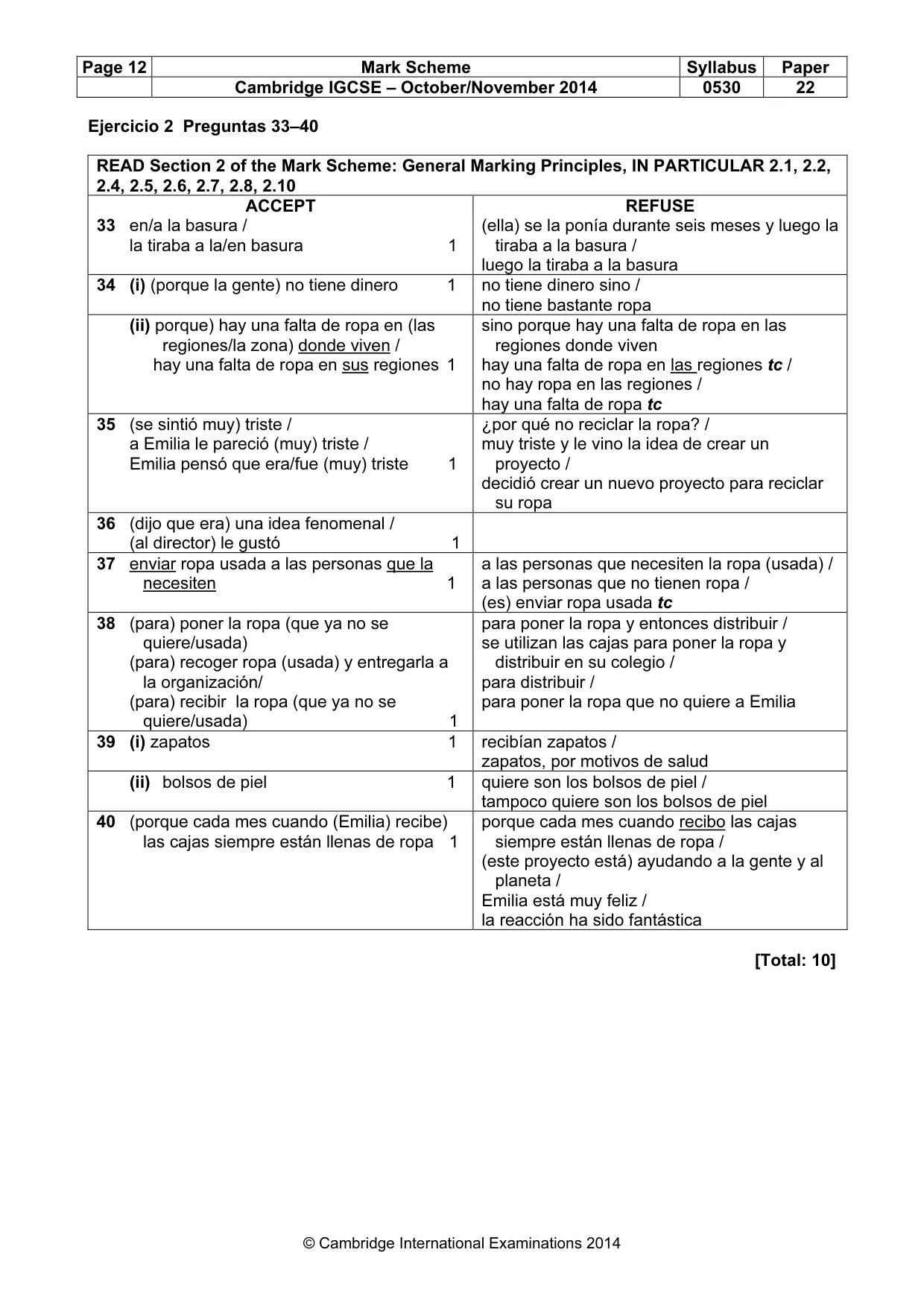 Mark scheme, page 12 of 12