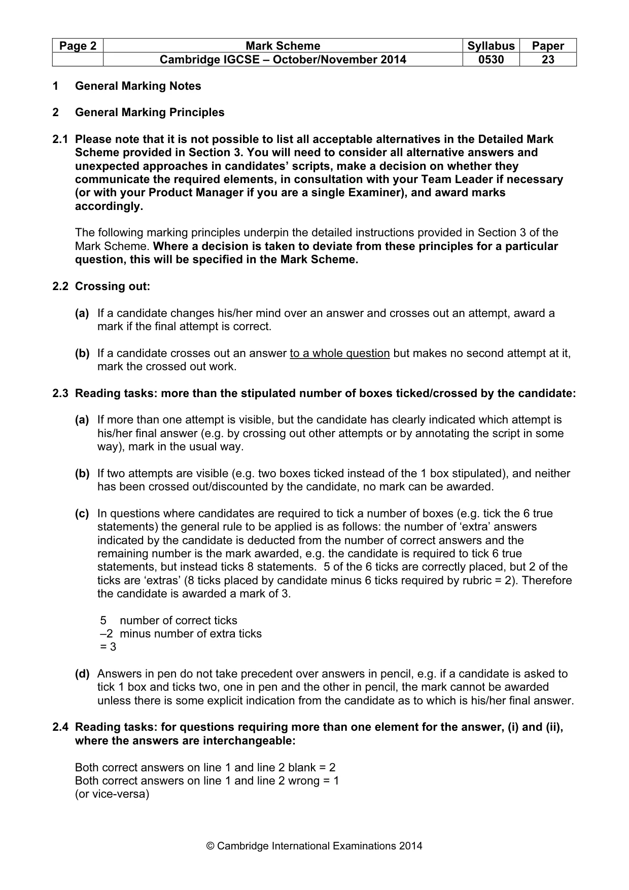 Mark scheme, page 2 of 12