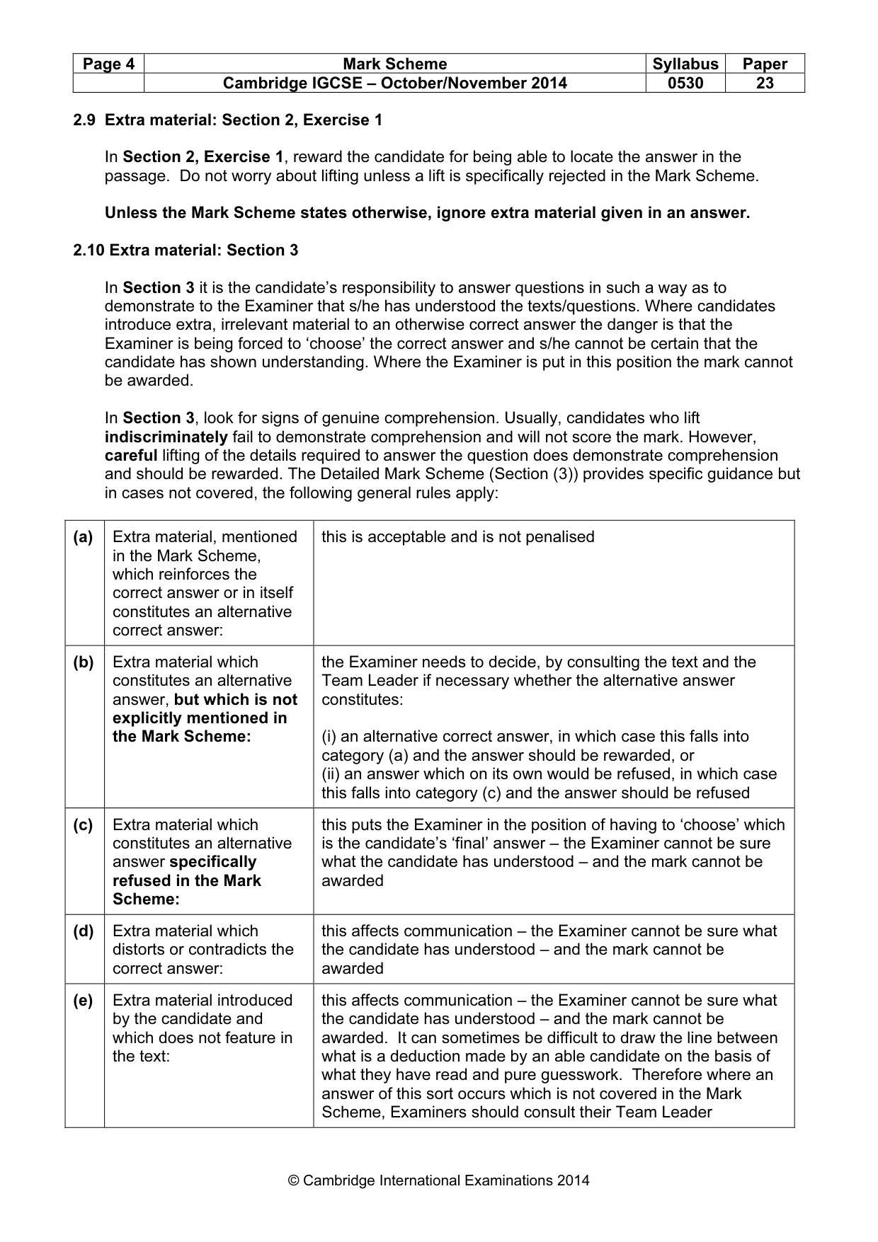 Mark scheme, page 4 of 12