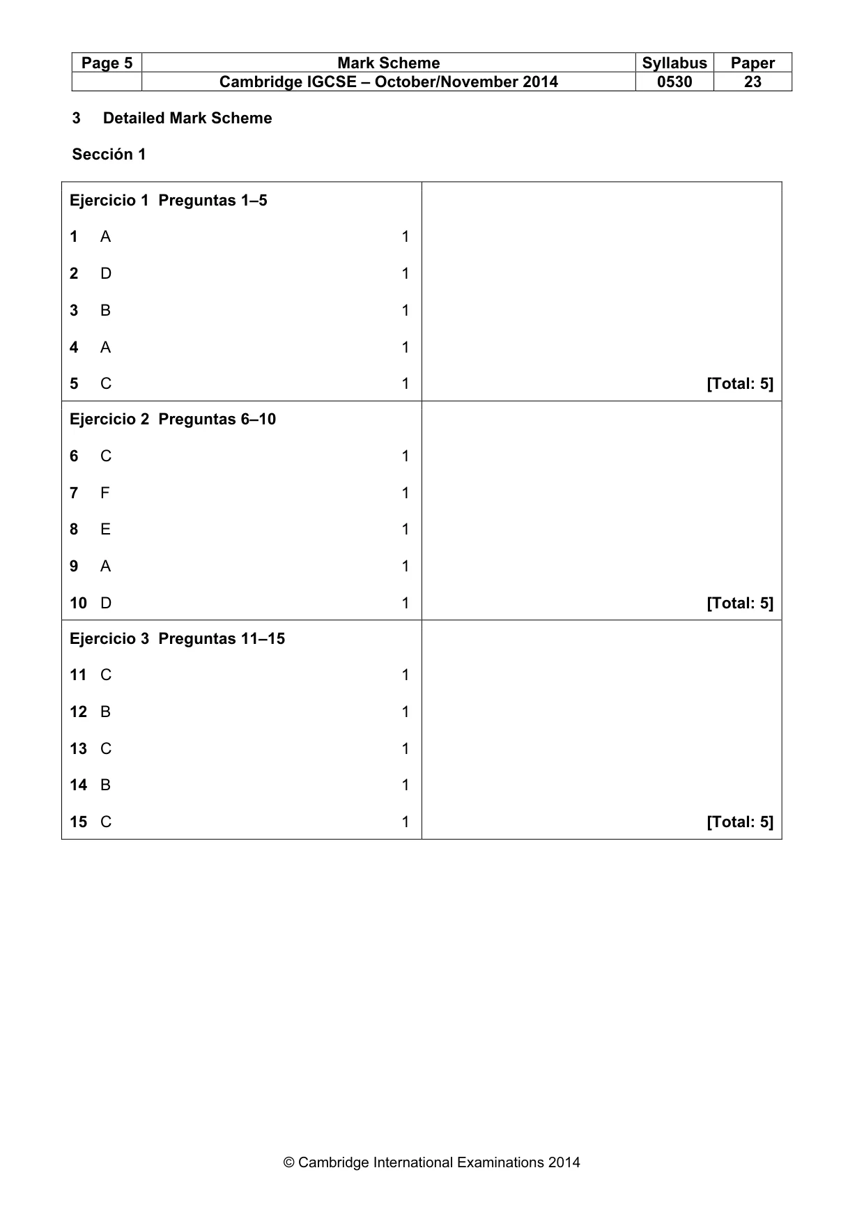 Mark scheme, page 5 of 12