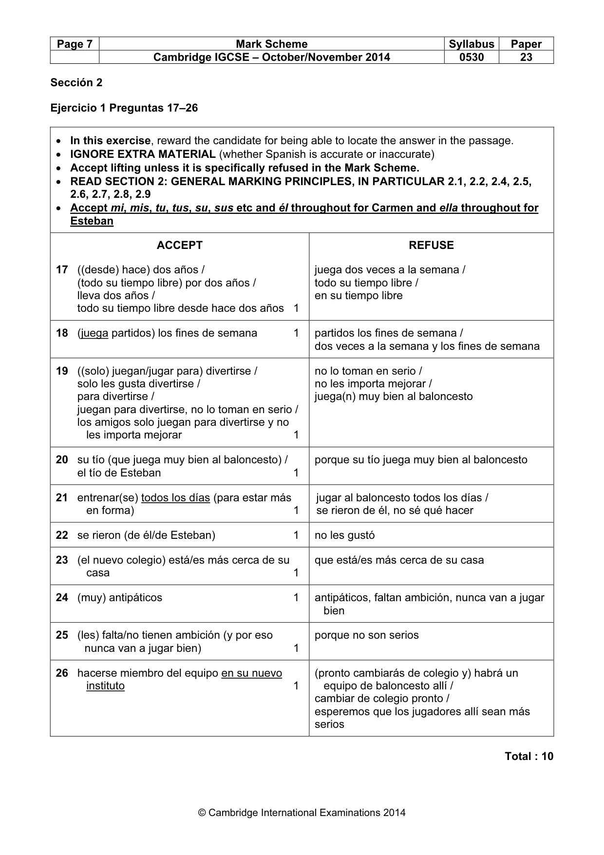 Mark scheme, page 7 of 12