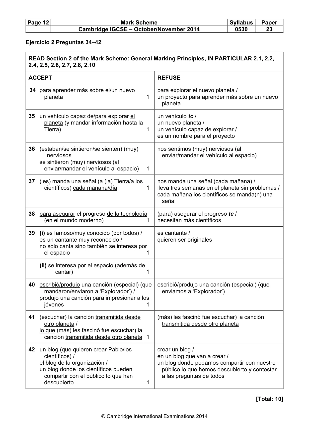 Mark scheme, page 12 of 12