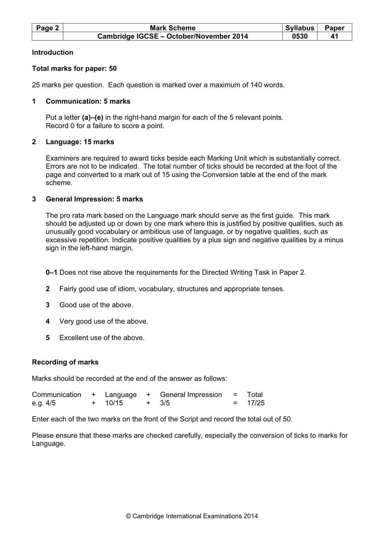Mark scheme, page 2 of 20