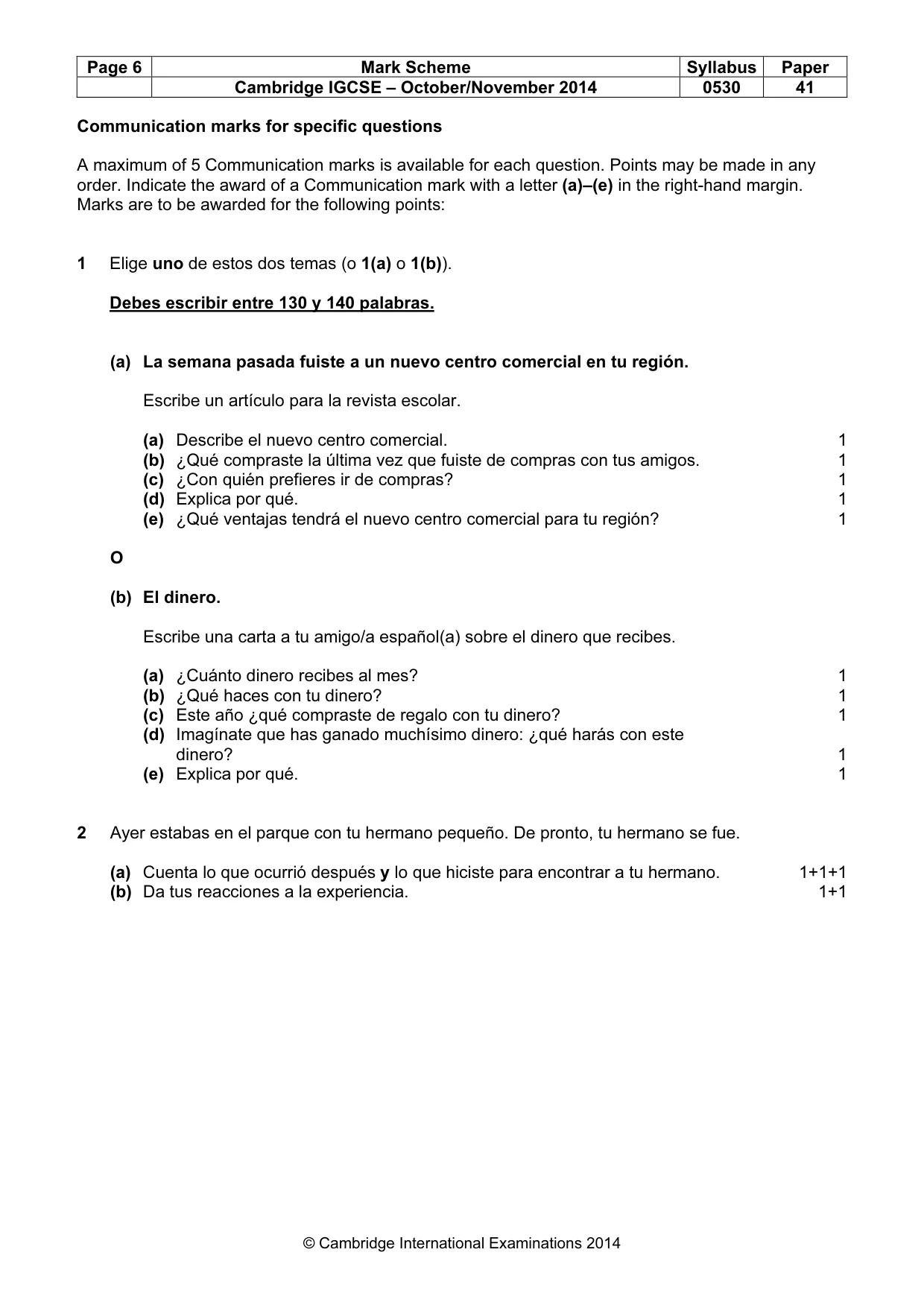 Mark scheme, page 6 of 20