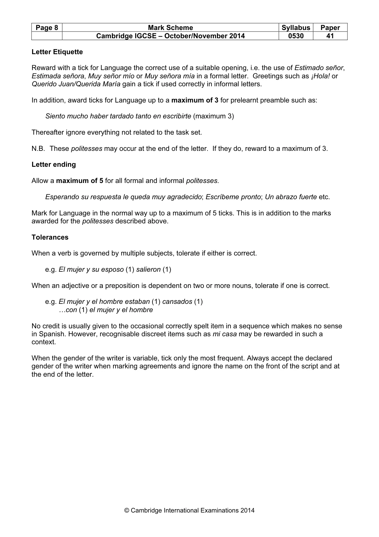 Mark scheme, page 8 of 20