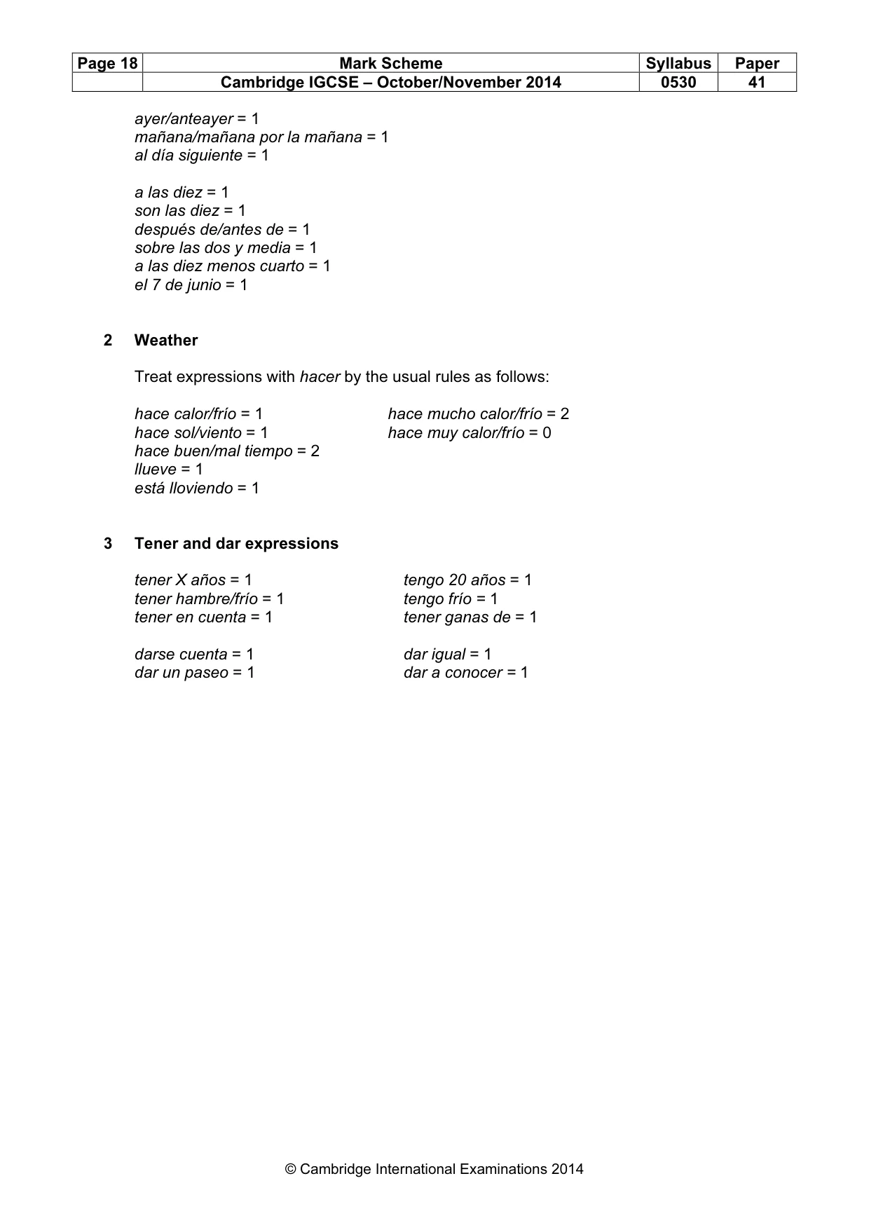 Mark scheme, page 18 of 20