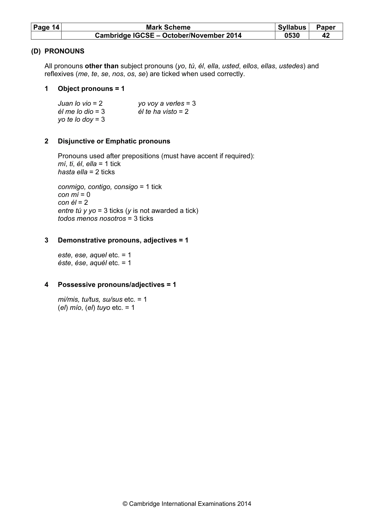 Mark scheme, page 14 of 20