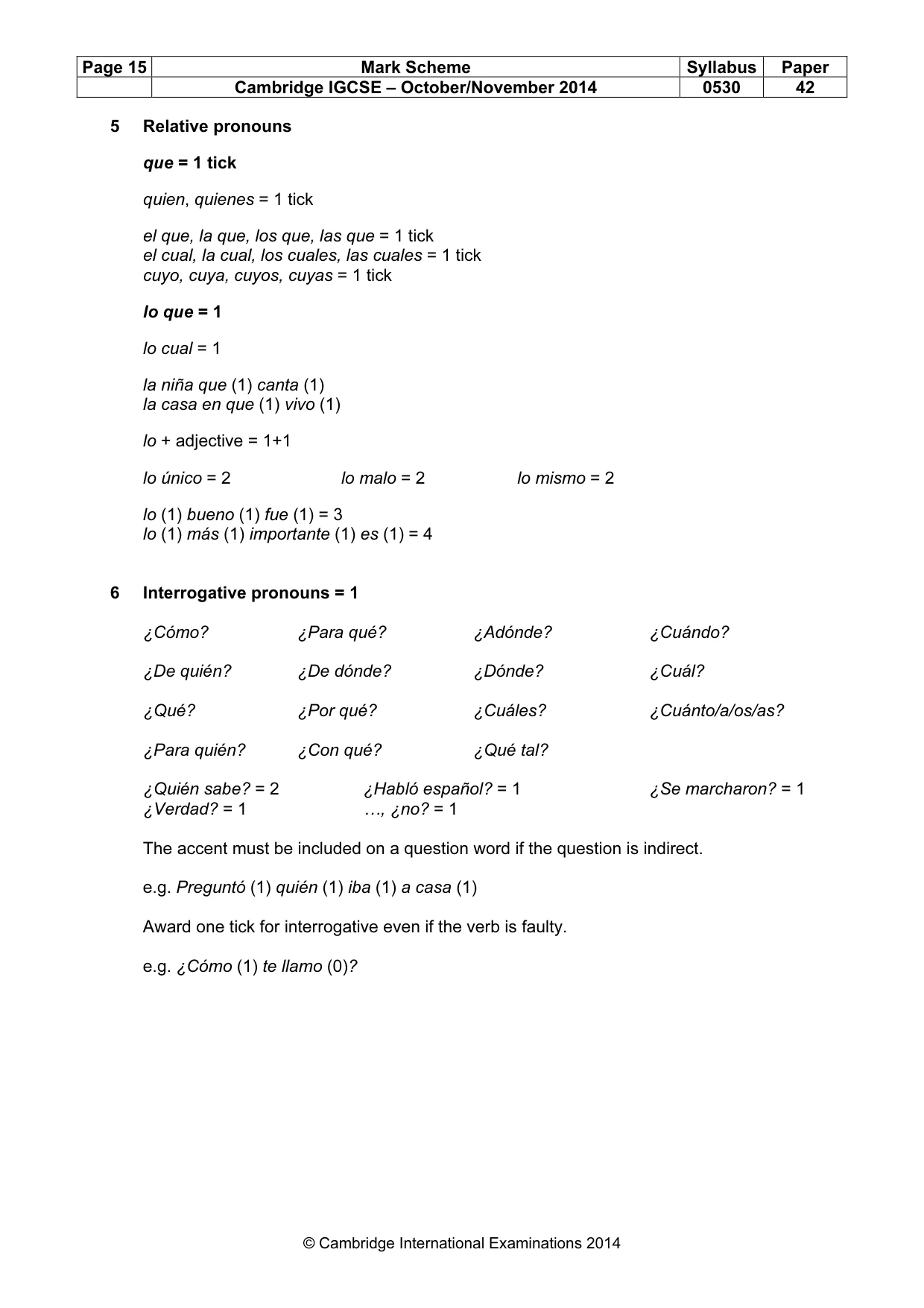 Mark scheme, page 15 of 20