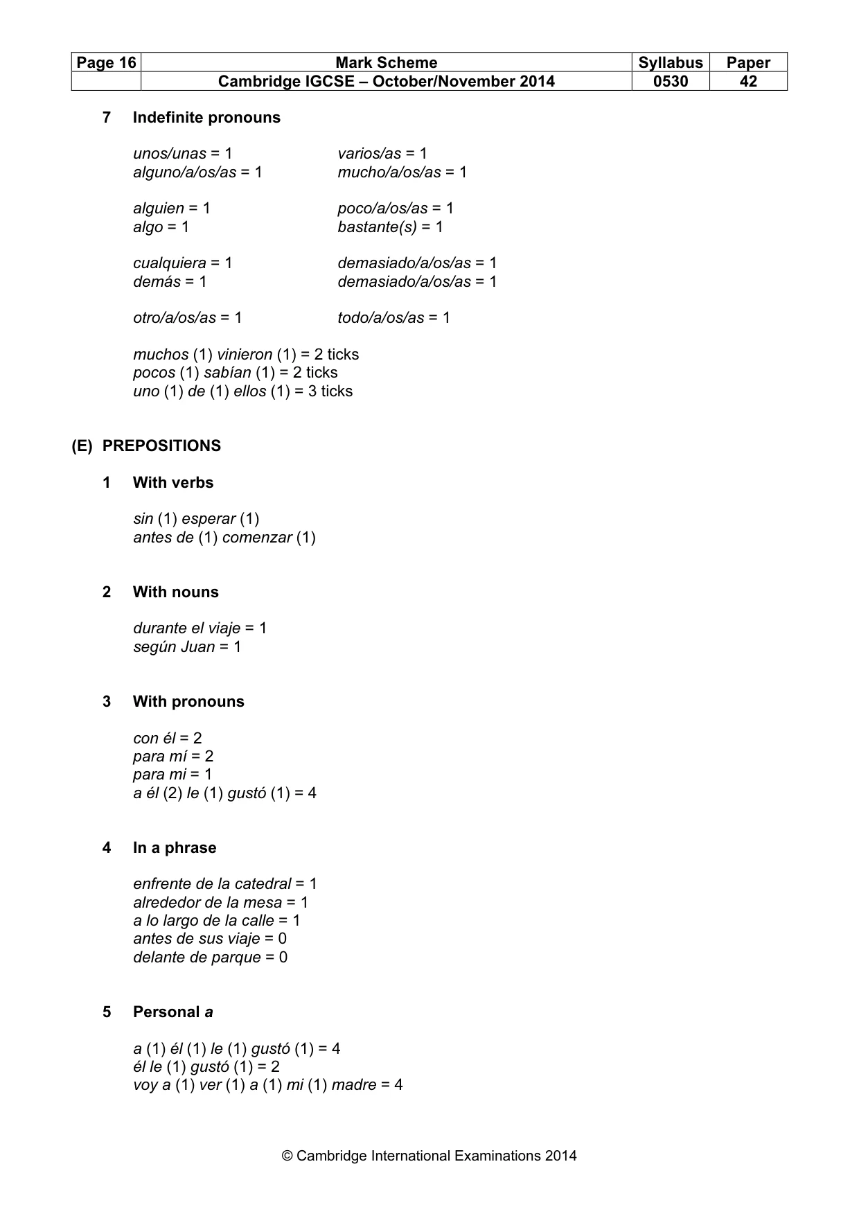 Mark scheme, page 16 of 20