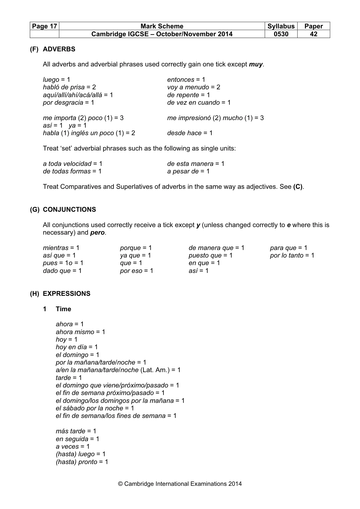 Mark scheme, page 17 of 20