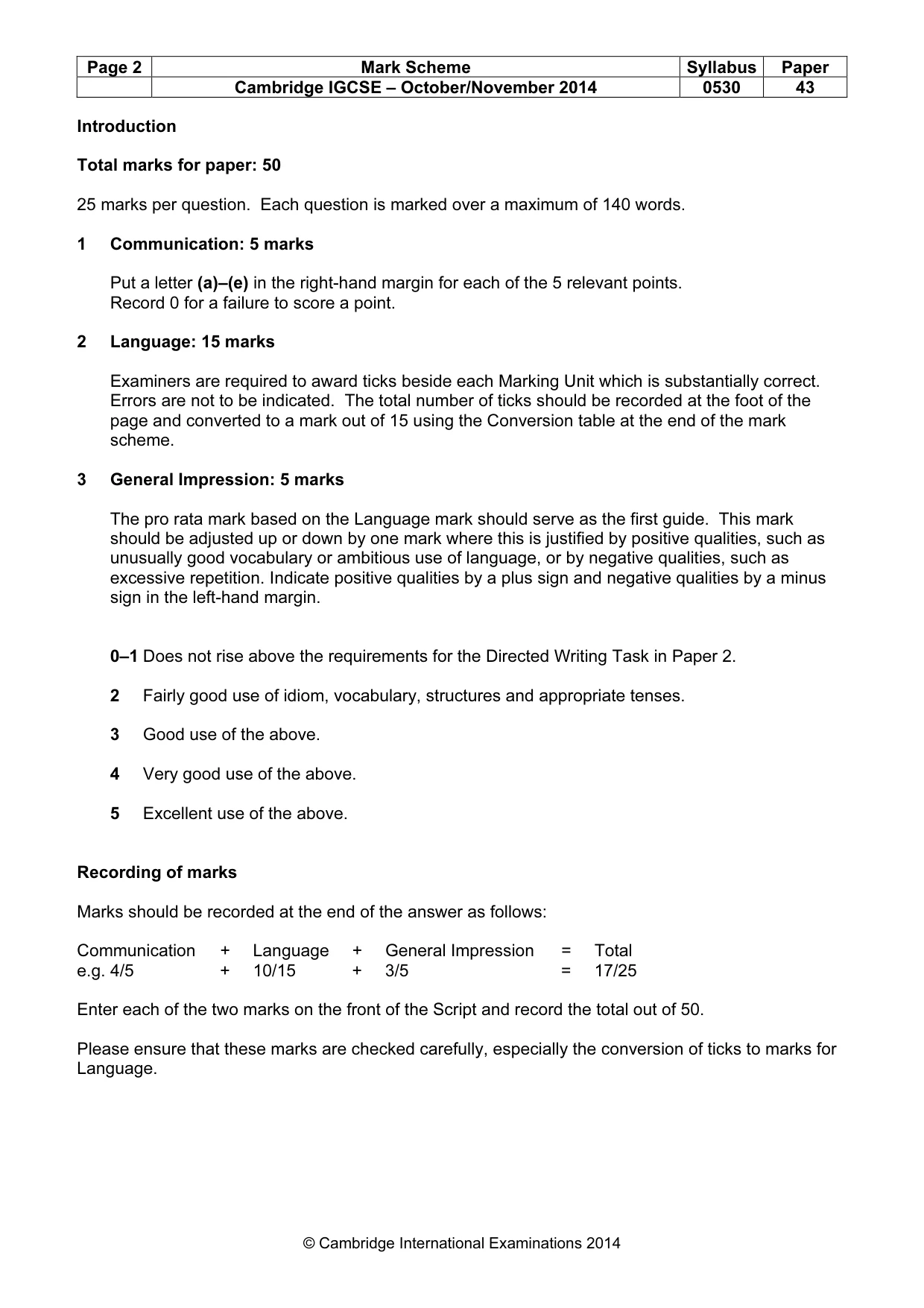 Mark scheme, page 2 of 20