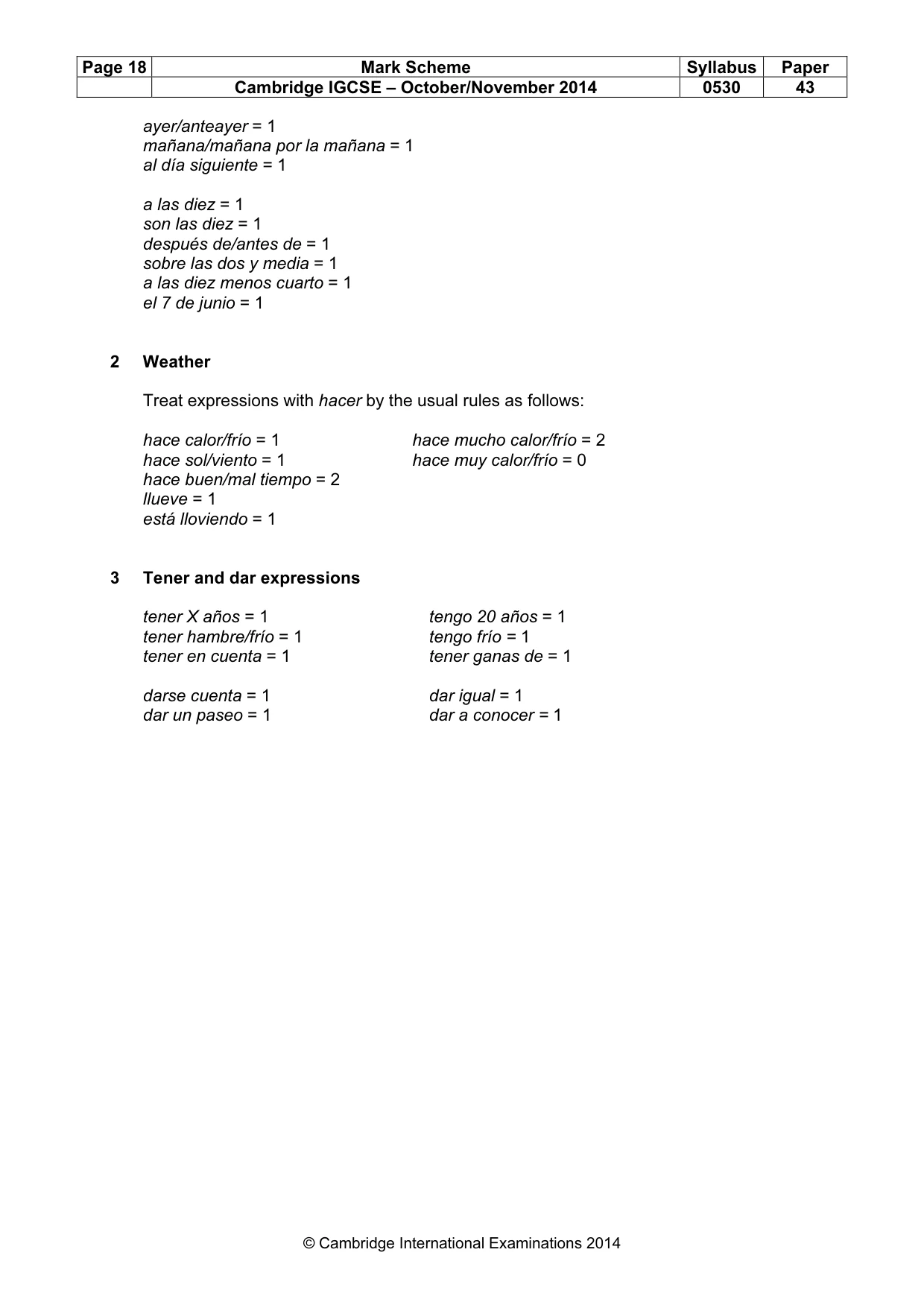 Mark scheme, page 18 of 20